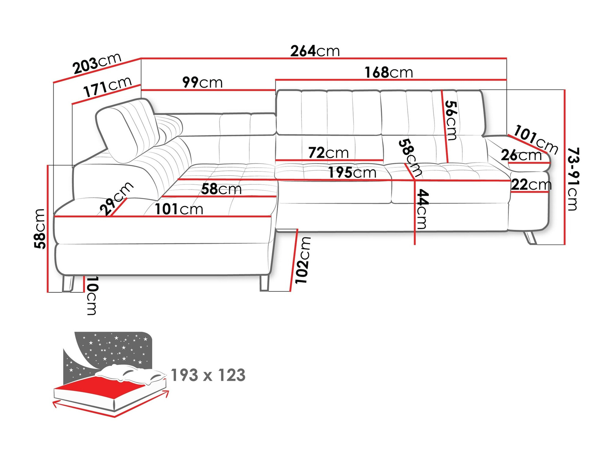 Угловой диван Comfivo 207 (Magic Velvet 2227)