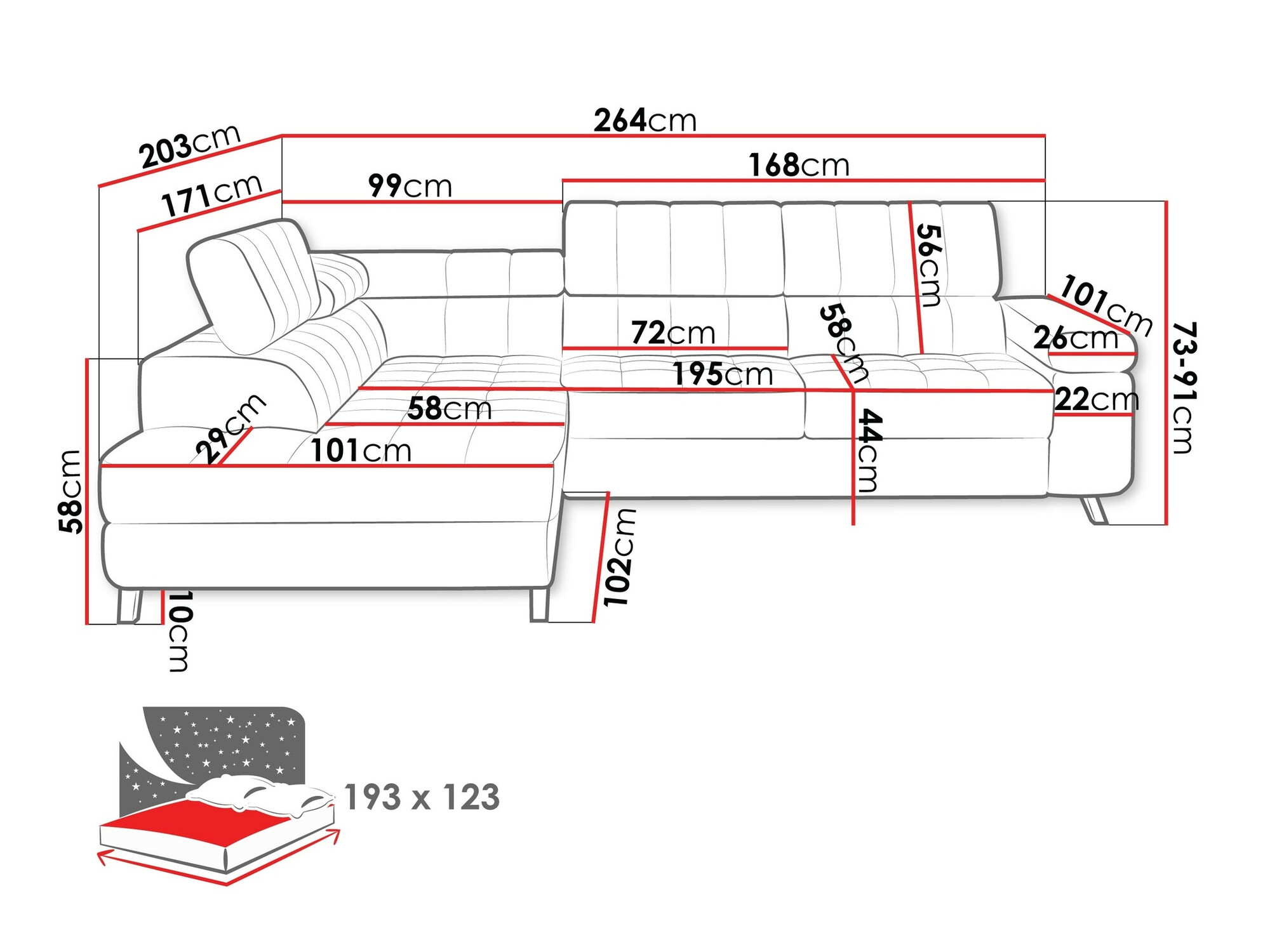 Угловой диван Comfivo 207 (Sorriso 22)