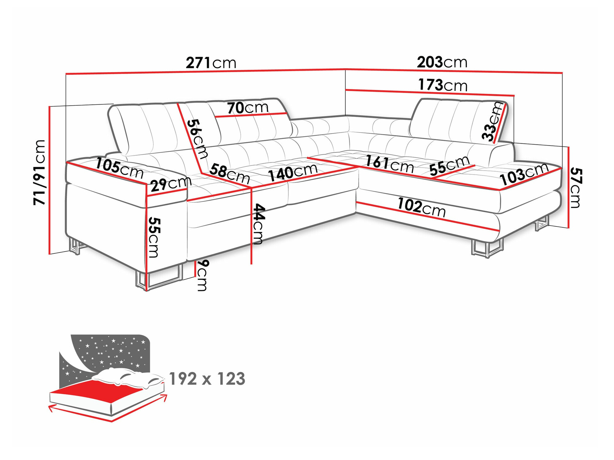 Угловой диван Comfivo 232 (Clara 215.02)