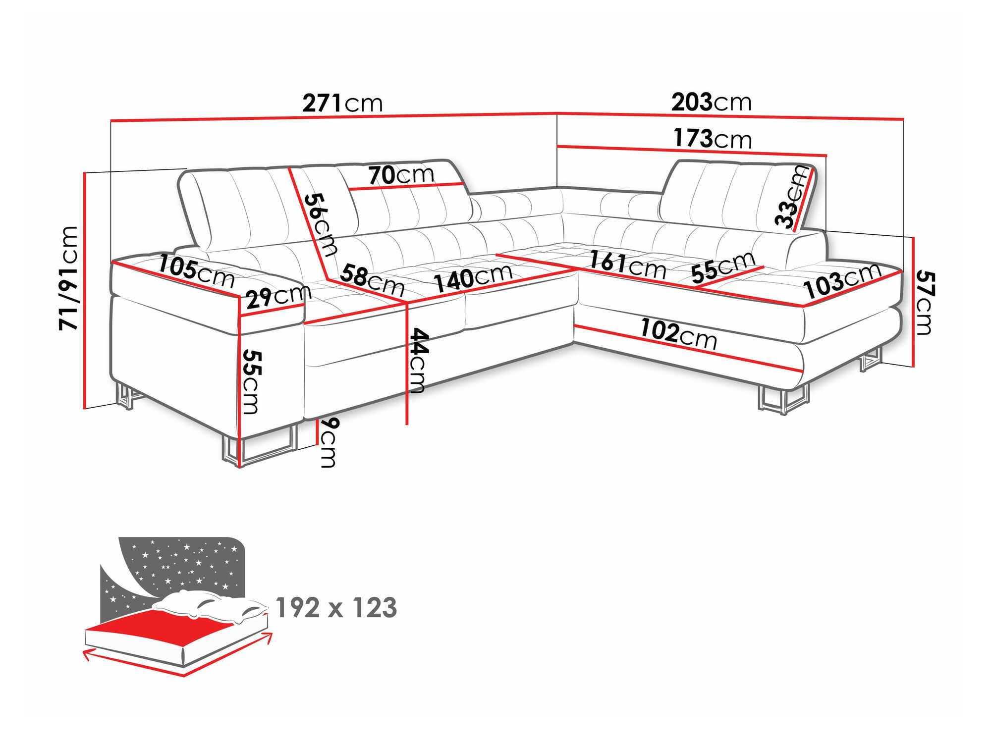 Угловой диван Comfivo 232 (Coral 45)