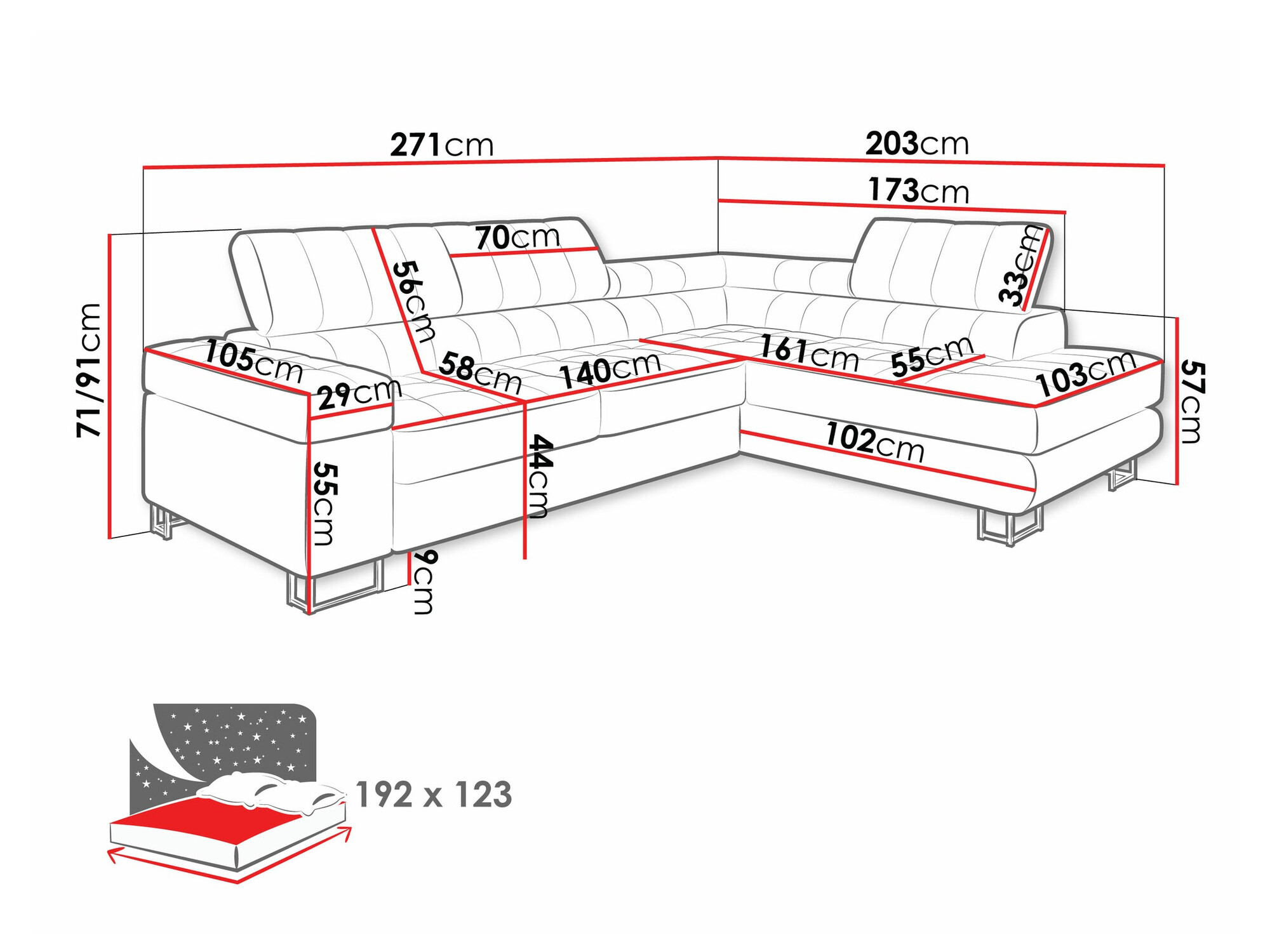 Угловой диван Comfivo 232 (Coral 65)