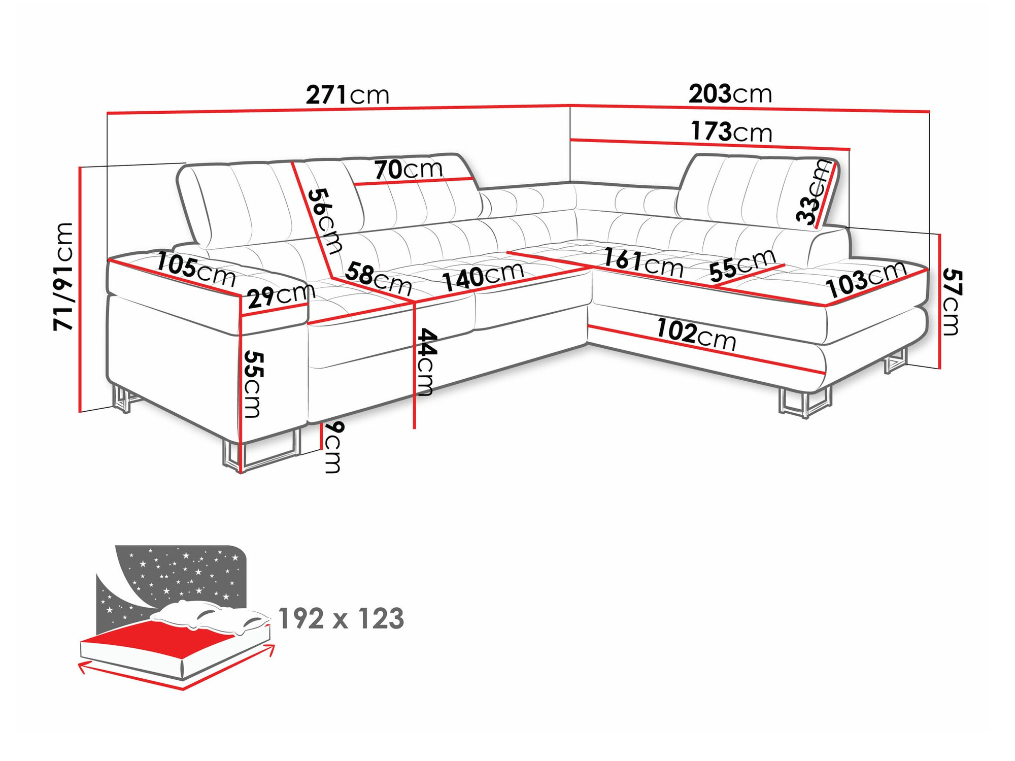 Угловой диван Comfivo 232 (Coral 75)