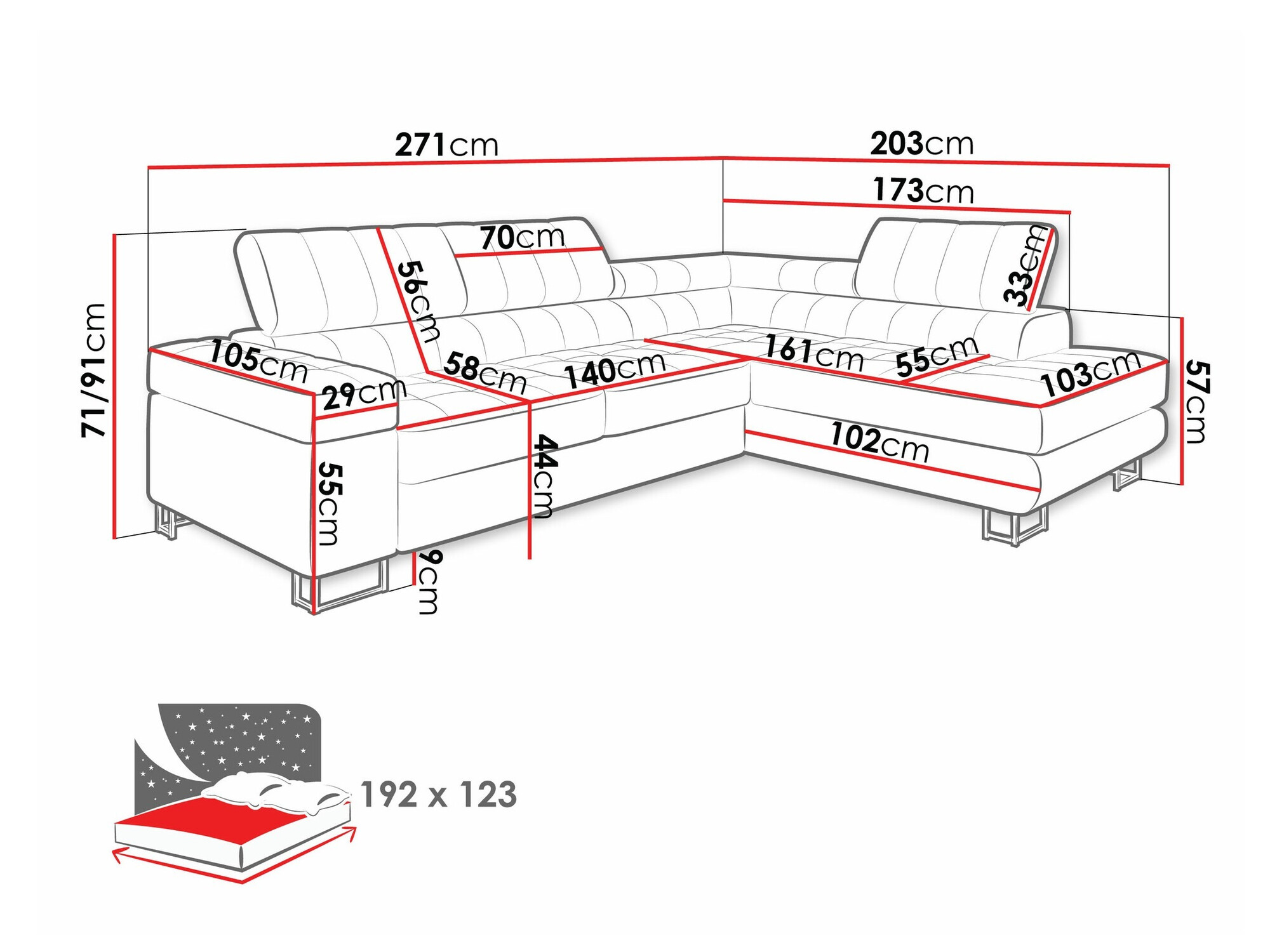 Угловой диван Comfivo 232 (Magic Velvet 2217)