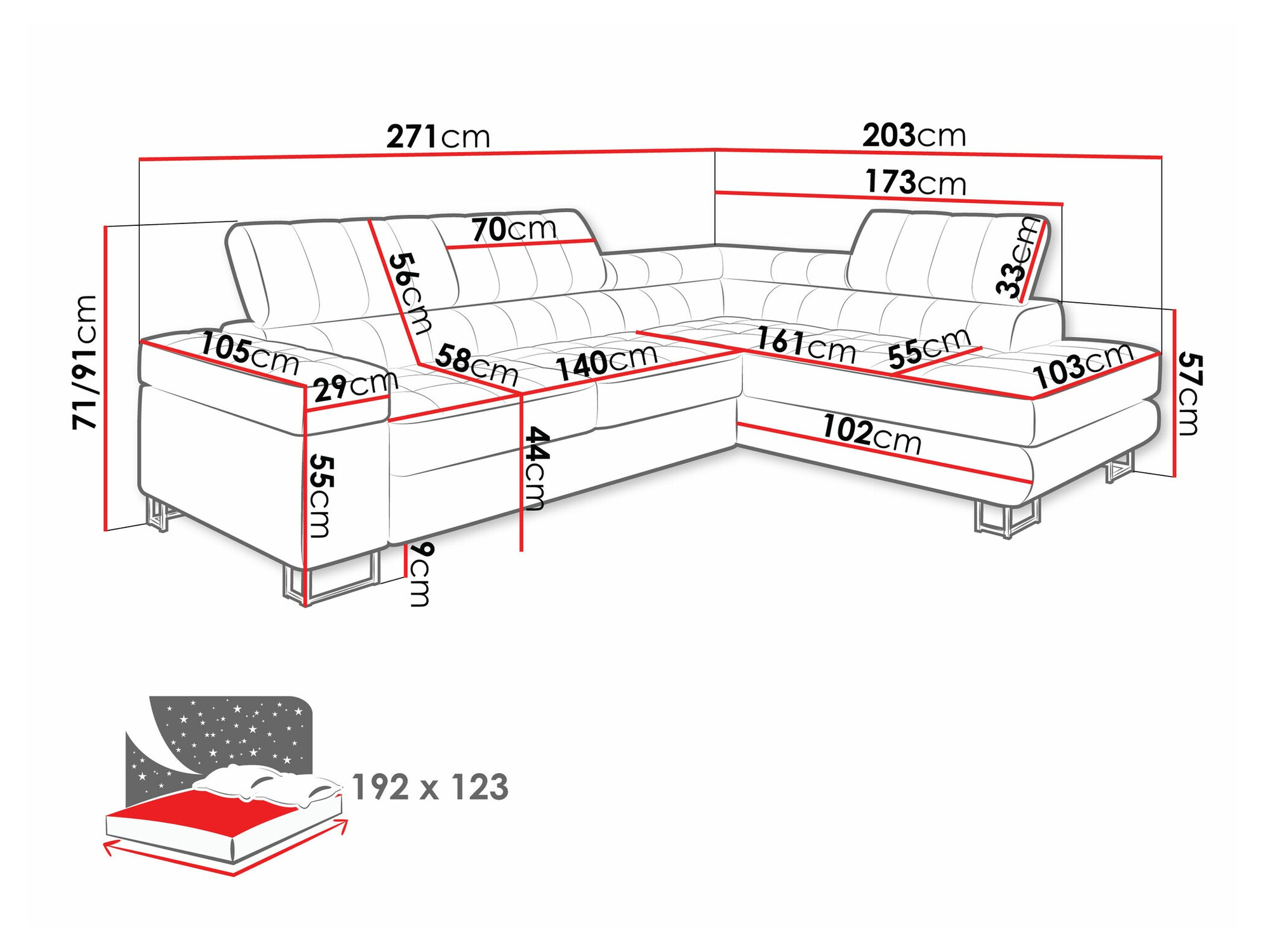 Угловой диван Comfivo 232 (Magic Velvet 2217)