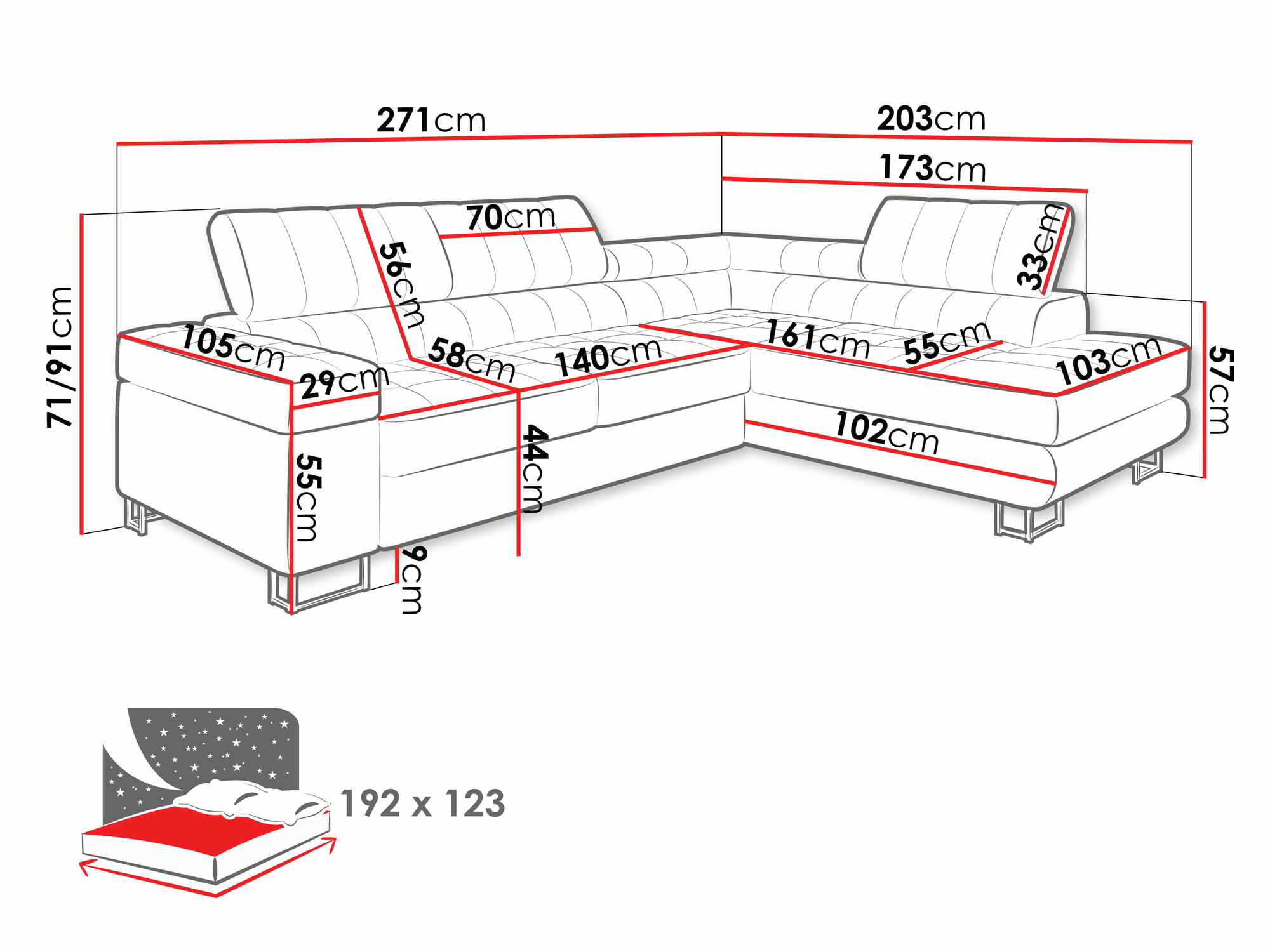 Угловой диван Comfivo 232 (Wave 09)