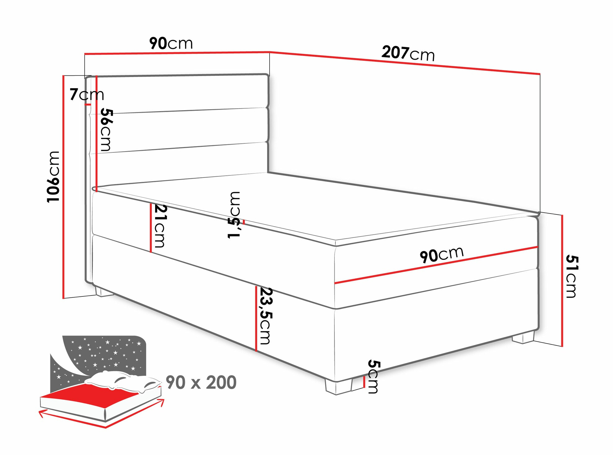 Kontinentālā gulta Sanford 104 (Manila 02)