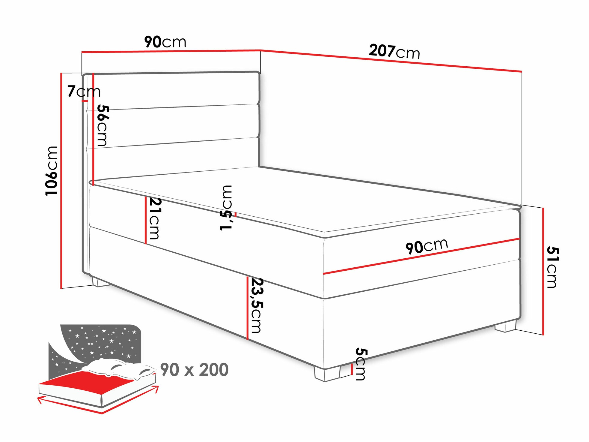 Kontinentālā gulta Sanford 104 (Manila 09)