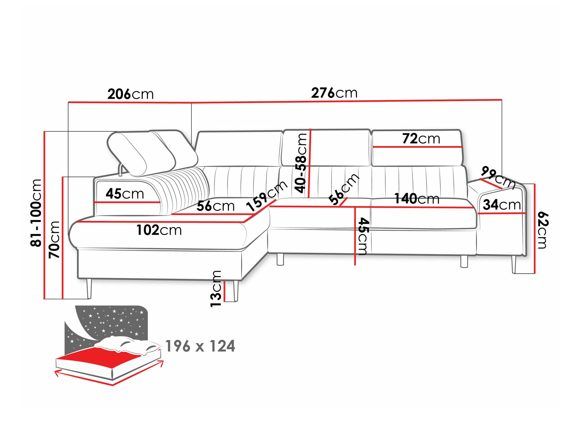 Stūra dīvāns Comfivo 446 (Clara 215.03)