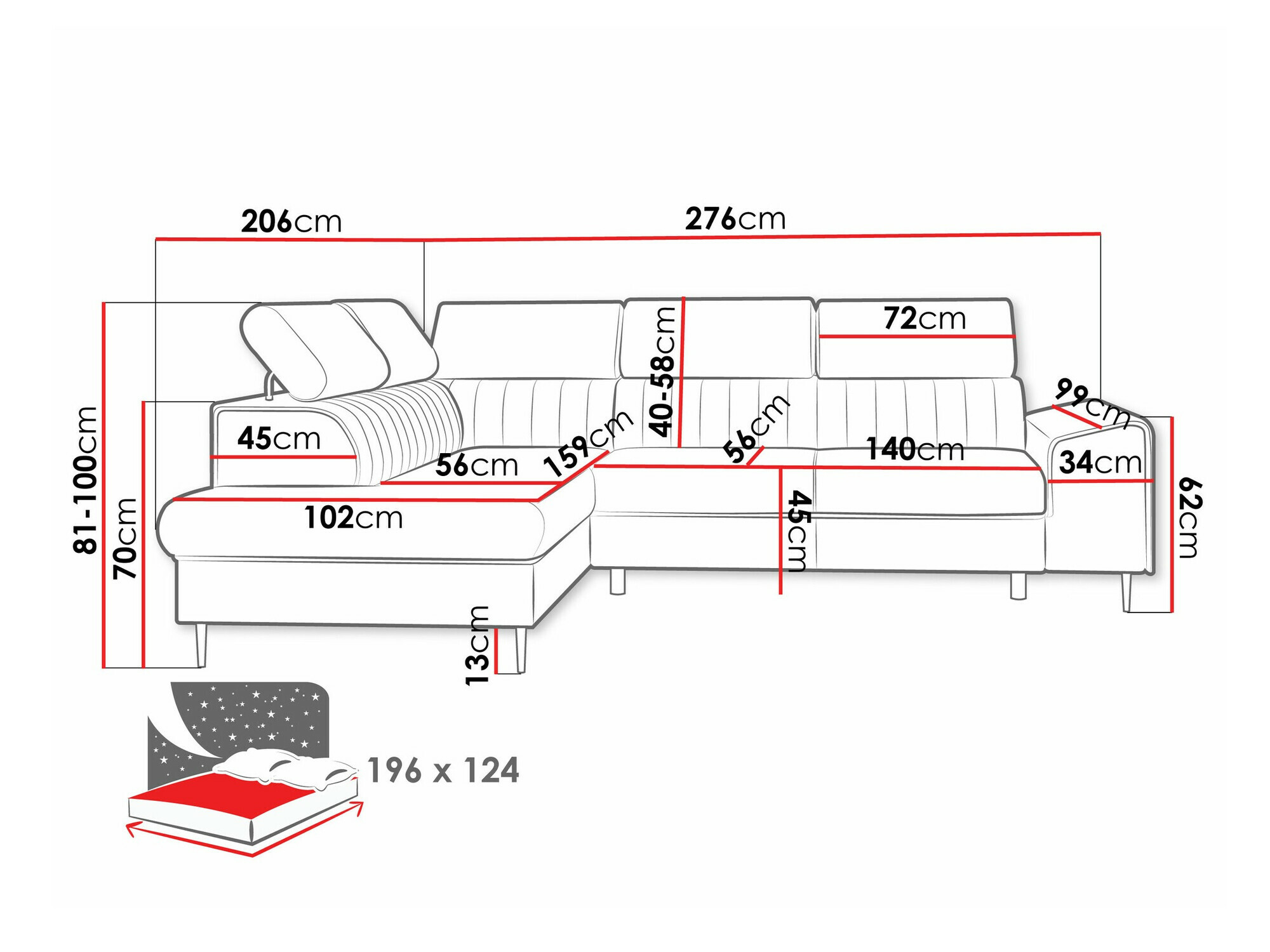 Stūra dīvāns Comfivo 446 (Flow 06)