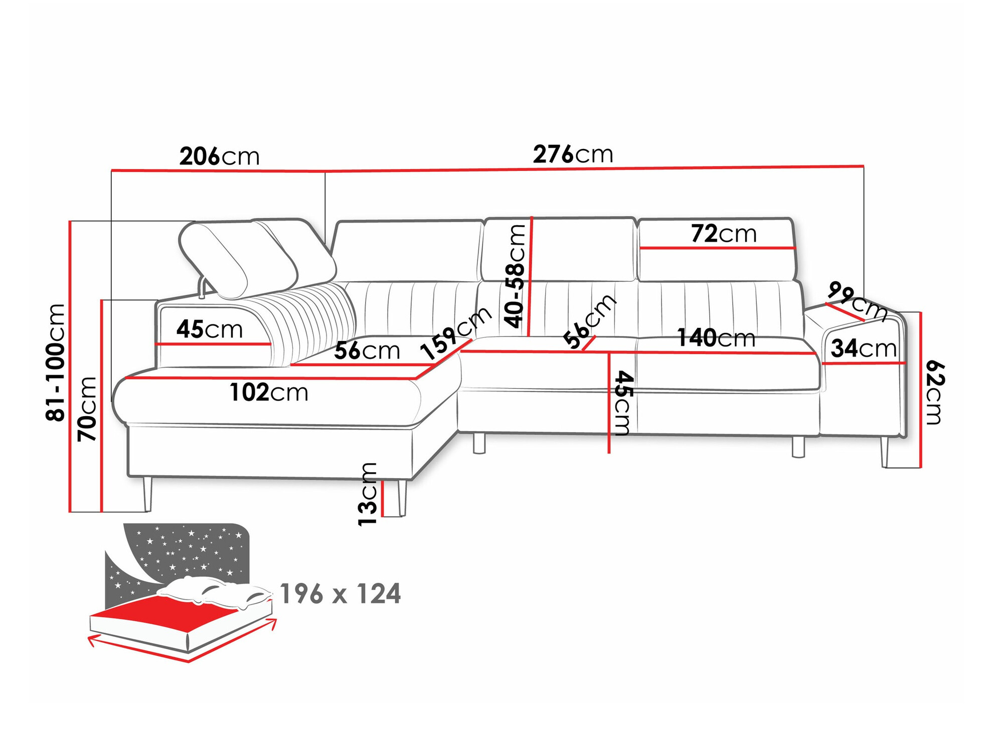 Stūra dīvāns Comfivo 446 (Flow 09)