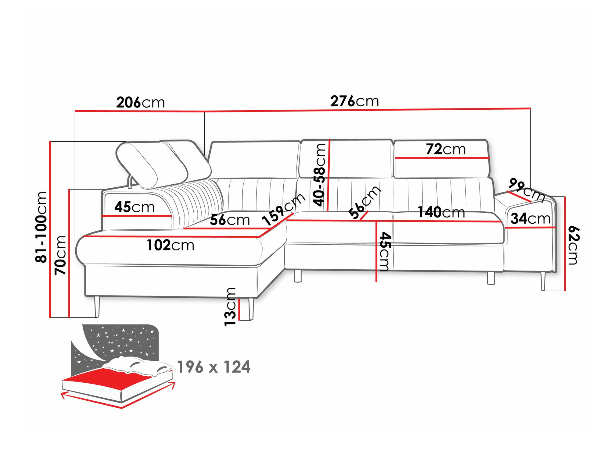 Stūra dīvāns Comfivo 446 (Wave 15)