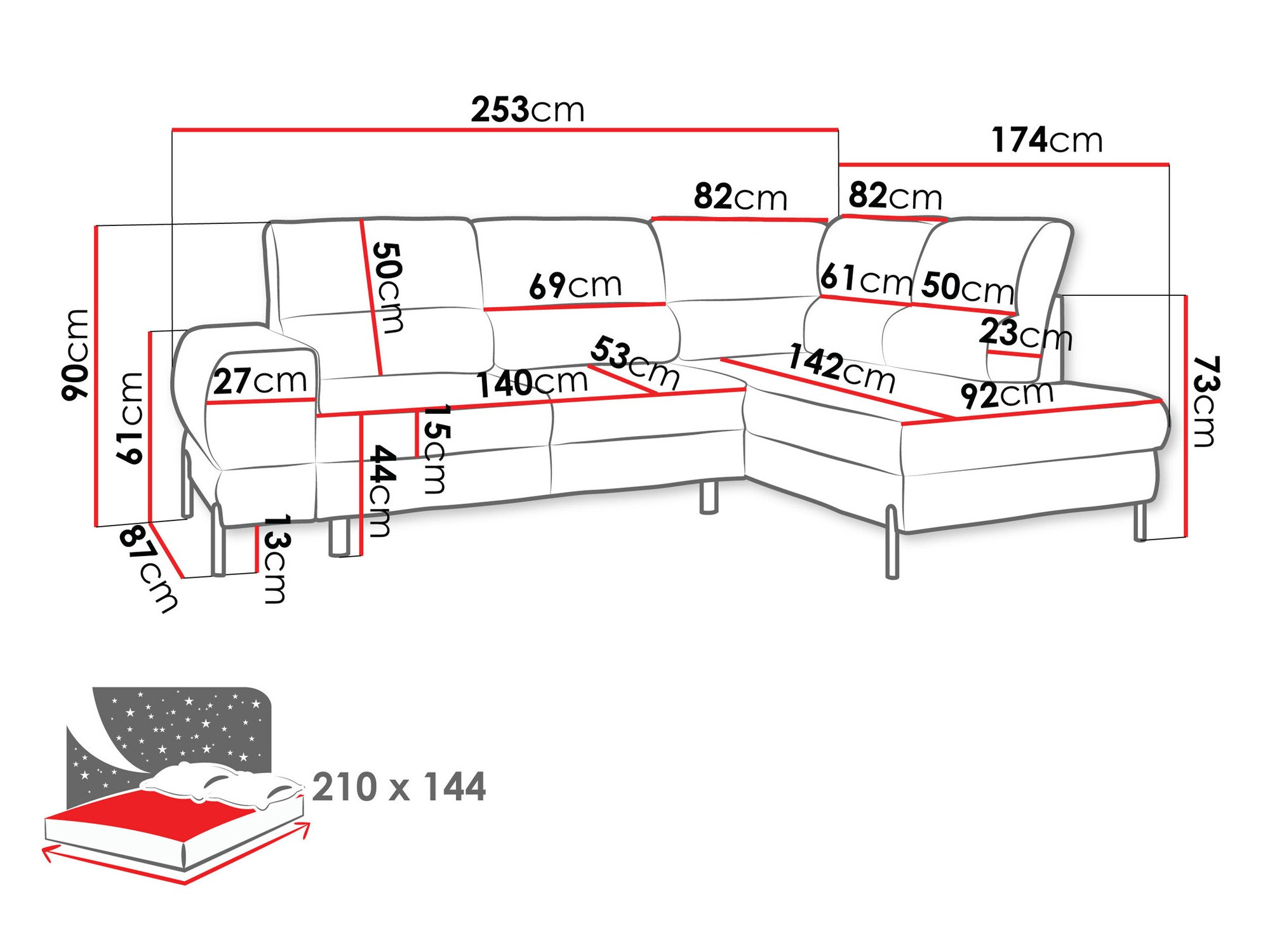 Stūra dīvāns Sanford 105 (Velo 621)