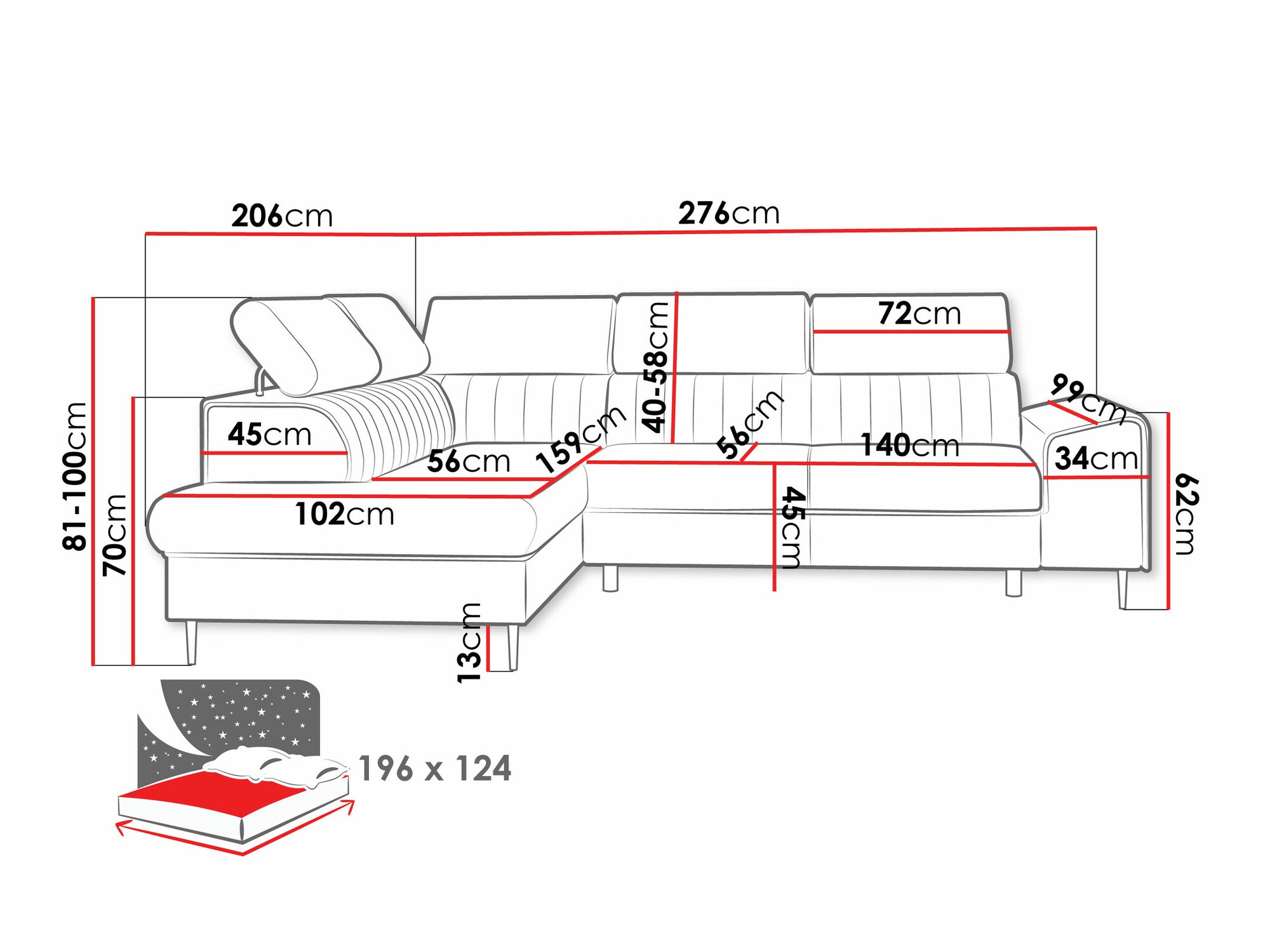 Угловой диван Comfivo 446 (Clara 215.03)