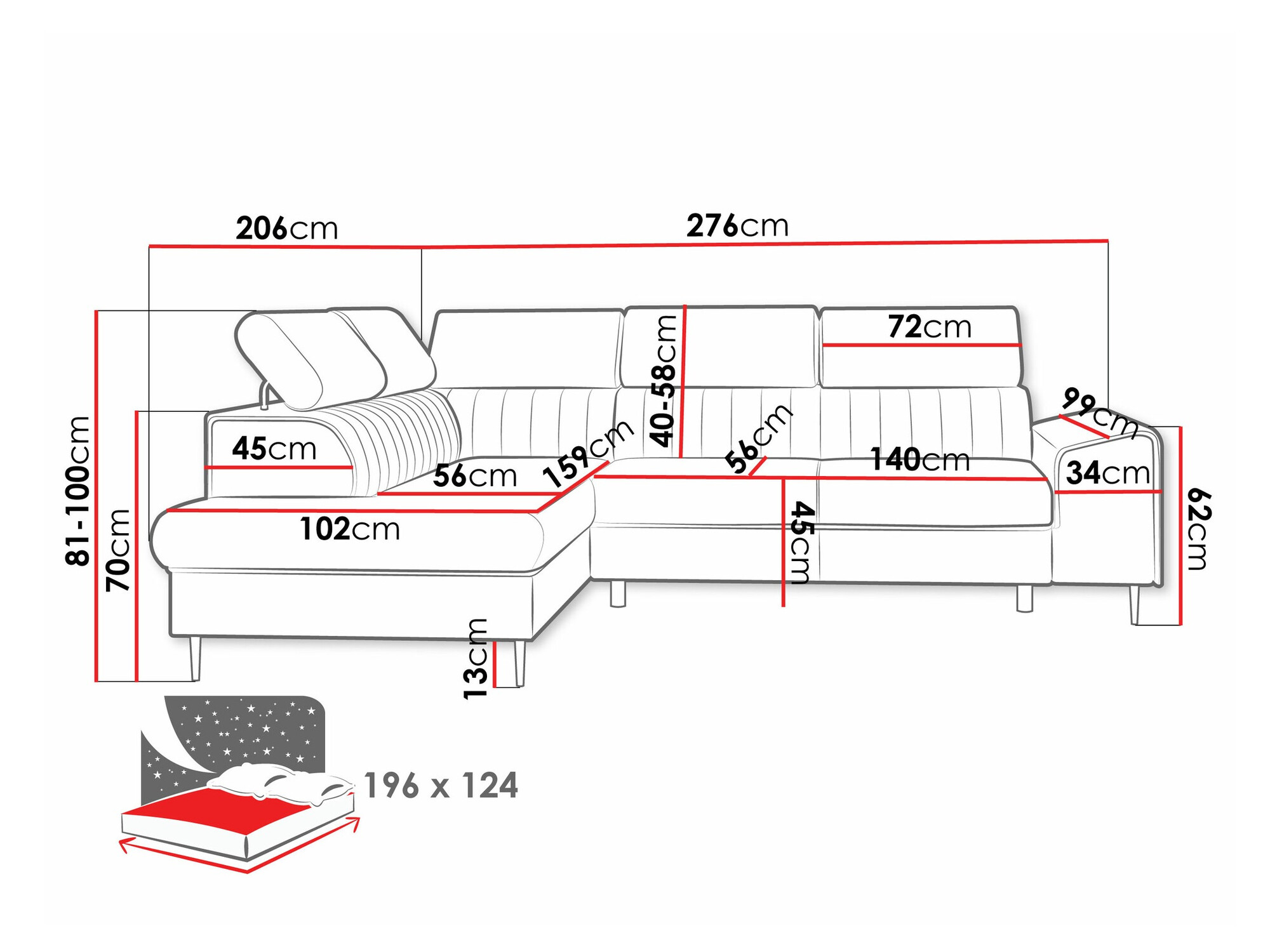 Угловой диван Comfivo 446 (Coral 75)