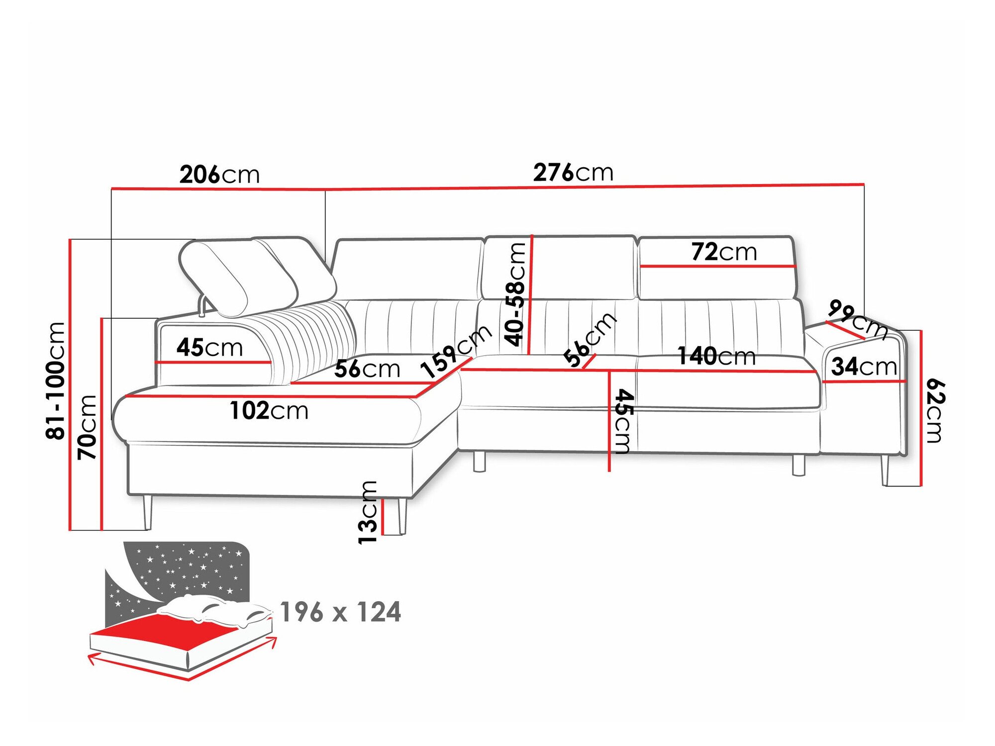 Угловой диван Comfivo 446 (Wave 15)