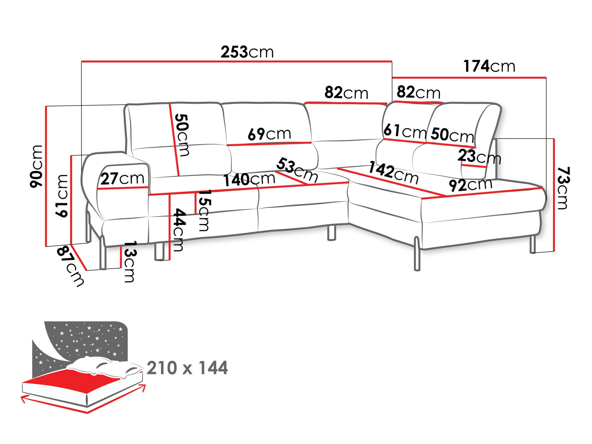 Угловой диван Sanford 105 (Velo 623)