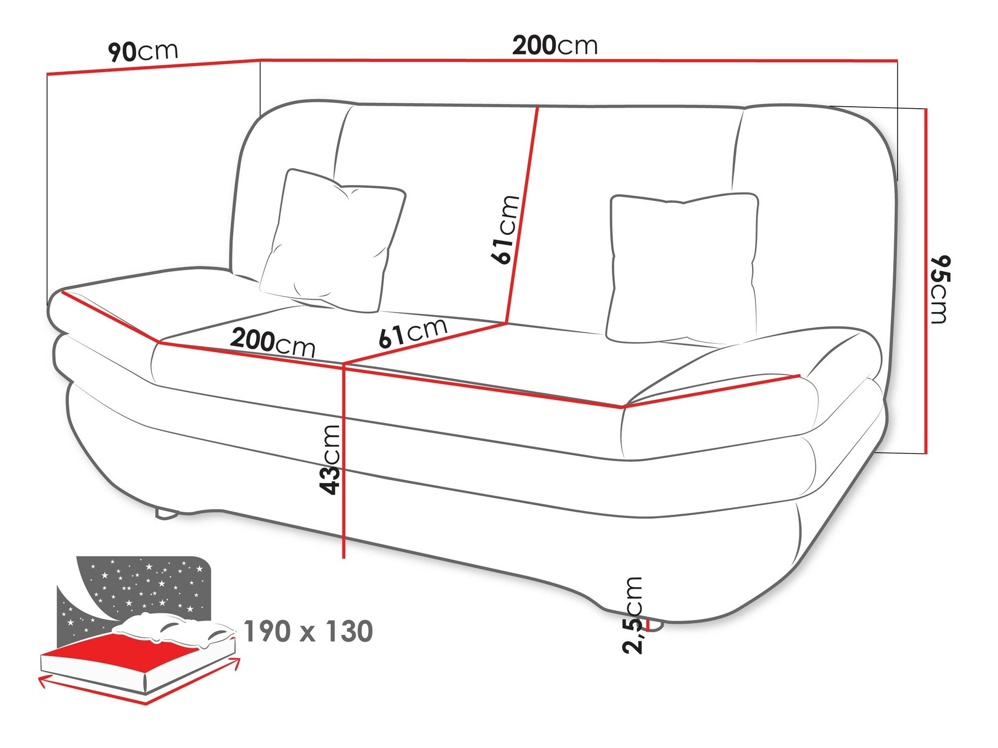Dīvāns gulta Comfivo 235 (Bizon 2111)