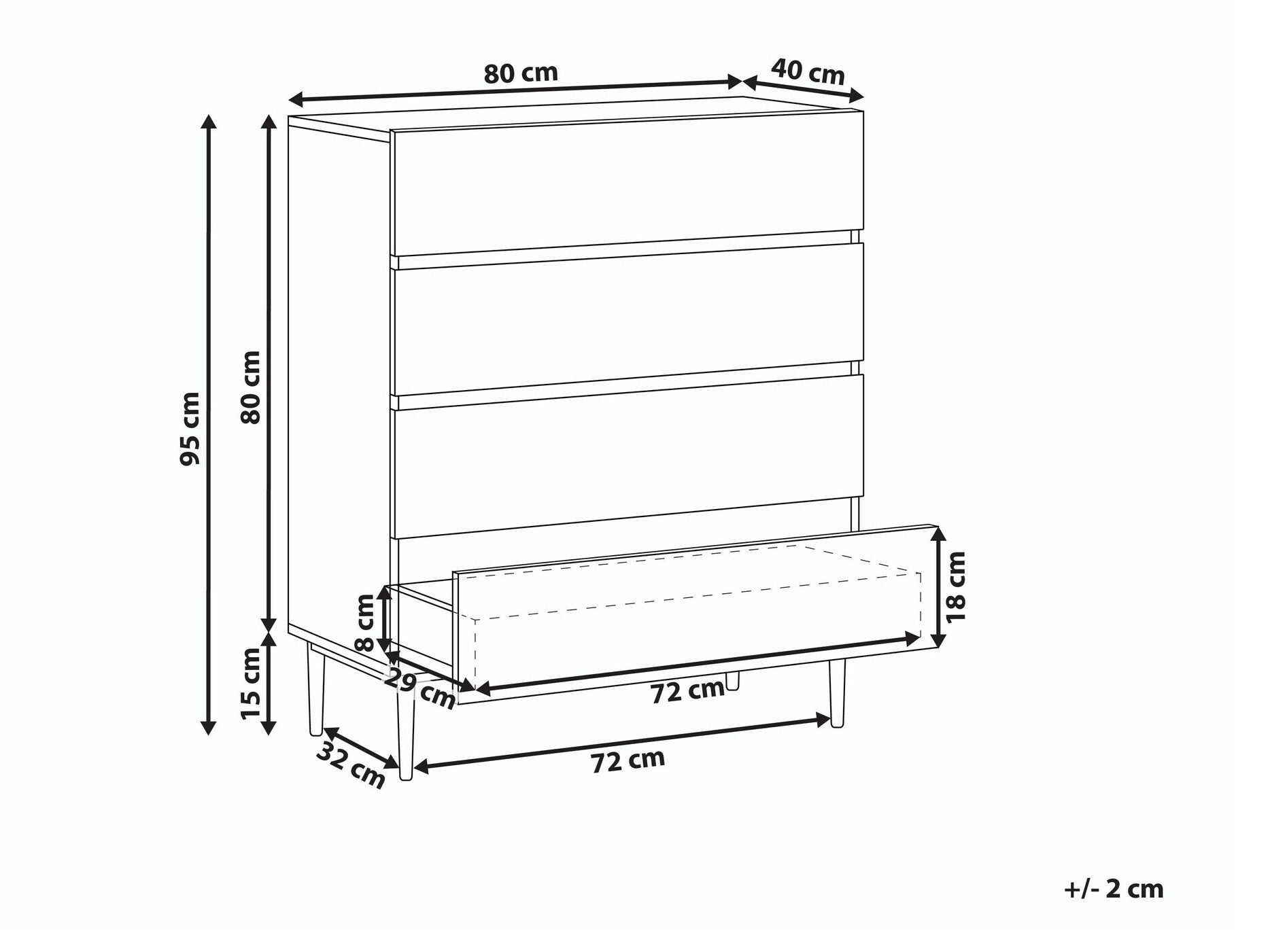 Kumode Floalu 102 (Melns + Brūns)