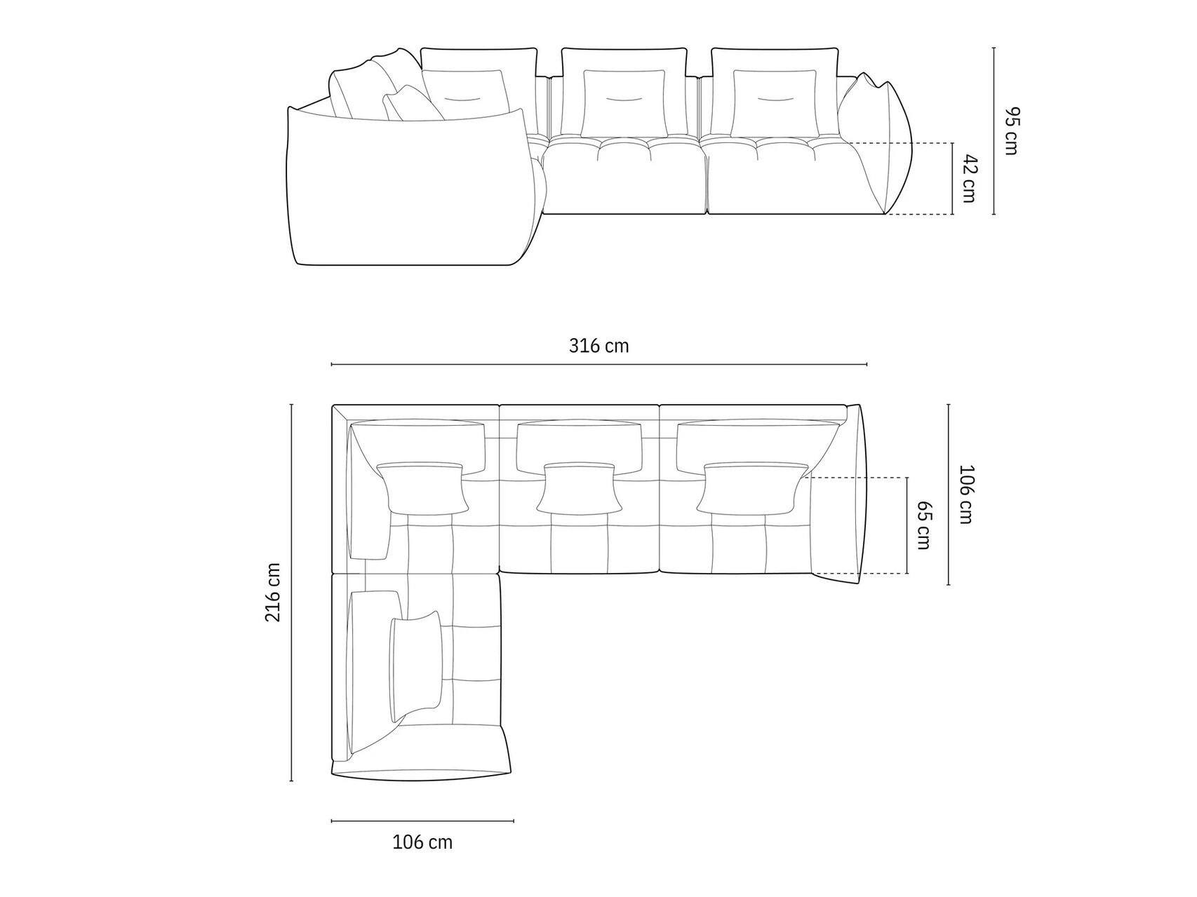Moduļu stūra dīvāns Benorli 105 (City 05)