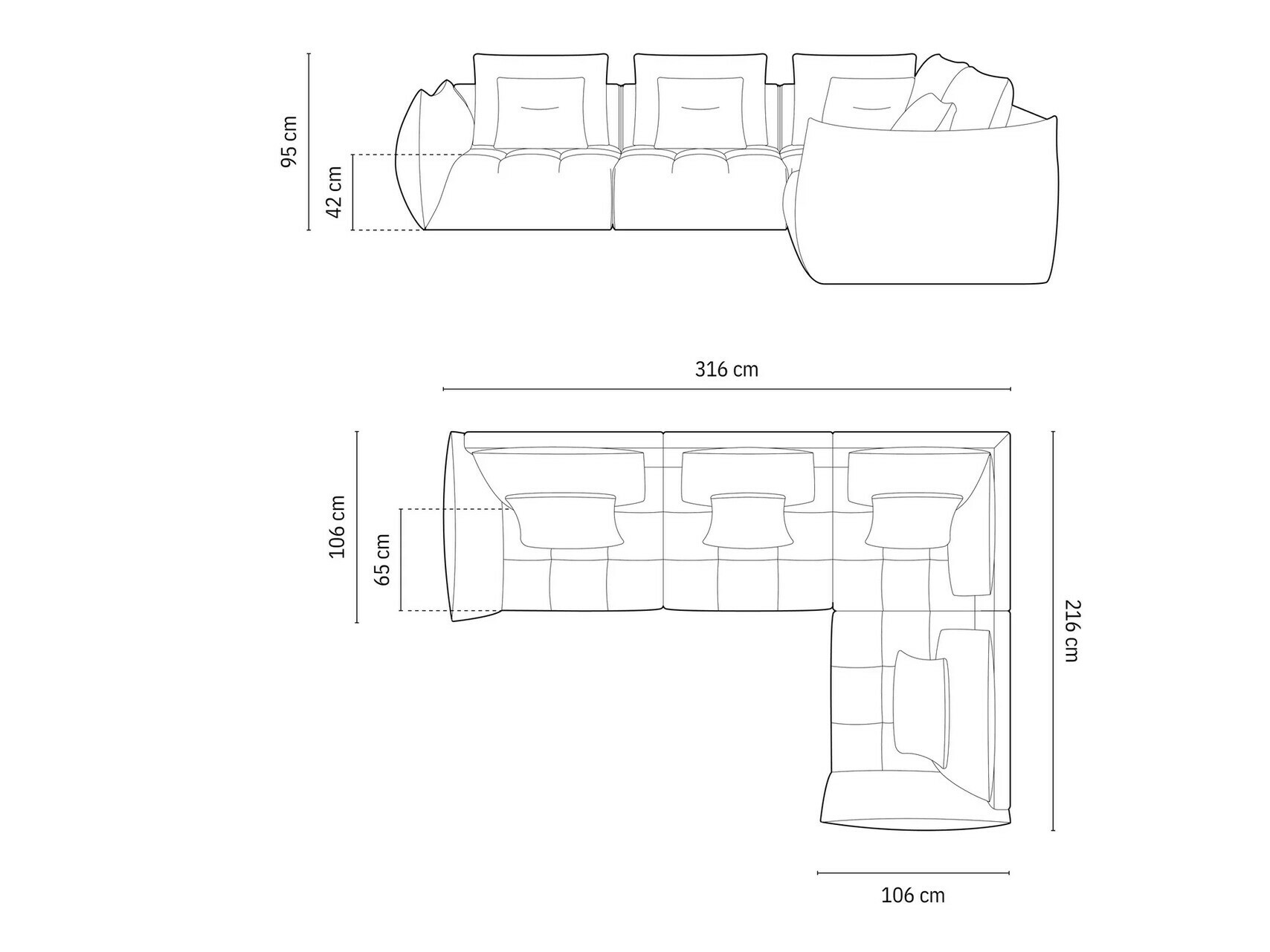 Угловой диван Benorli 105 (Casino Graphite)