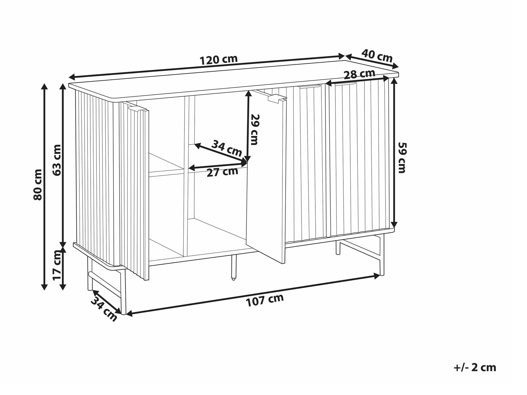 Skapis Berwyn 2577 (Melns + Balts marmors)