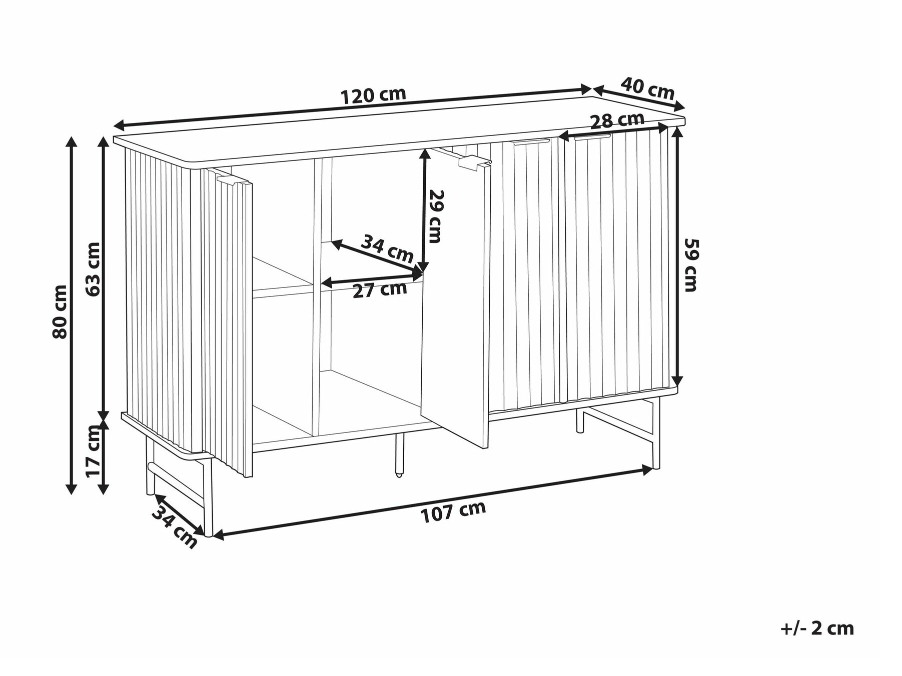Skapis Berwyn 2577 (Melns)