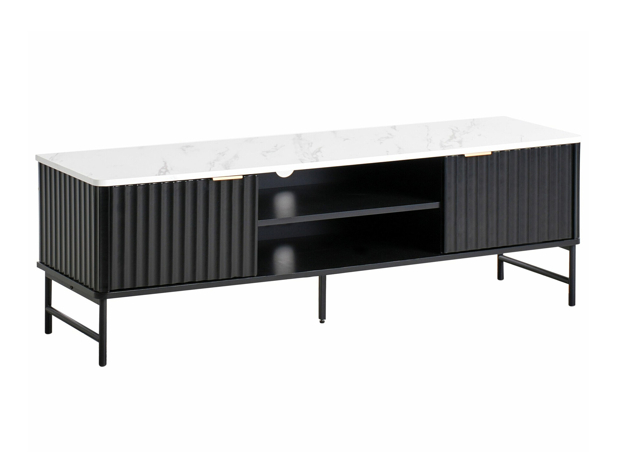 TV galds Berwyn 2575 (Melns + Balts marmors)