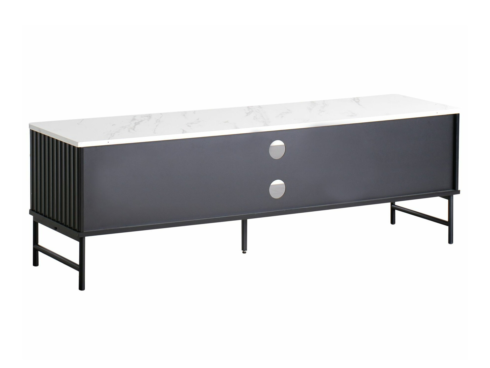 TV galds Berwyn 2575 (Melns + Balts marmors)