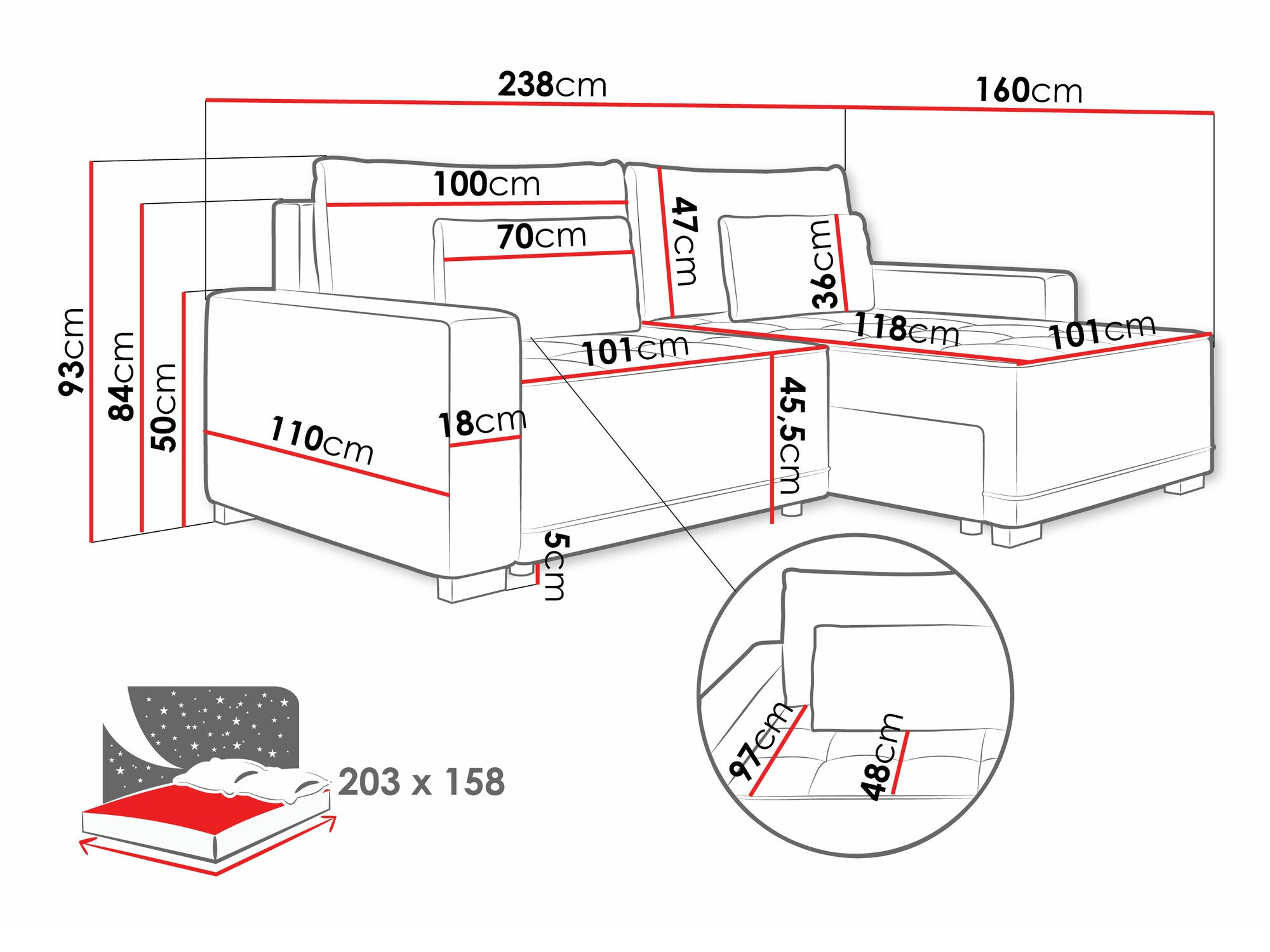 Угловой диван Sanford 106 (Paros 02)