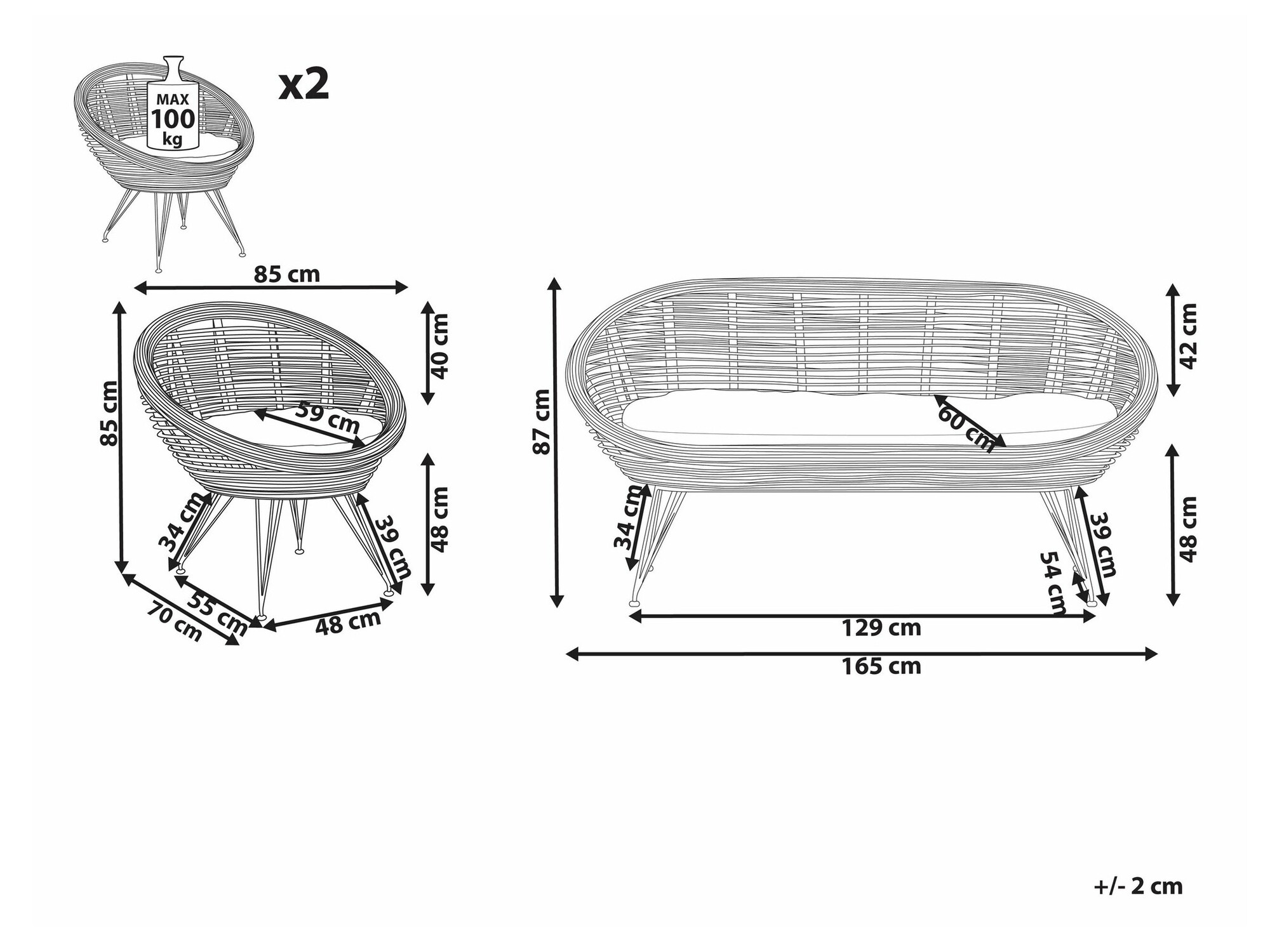 Dārza mēbeļu komplekts Marsona 102