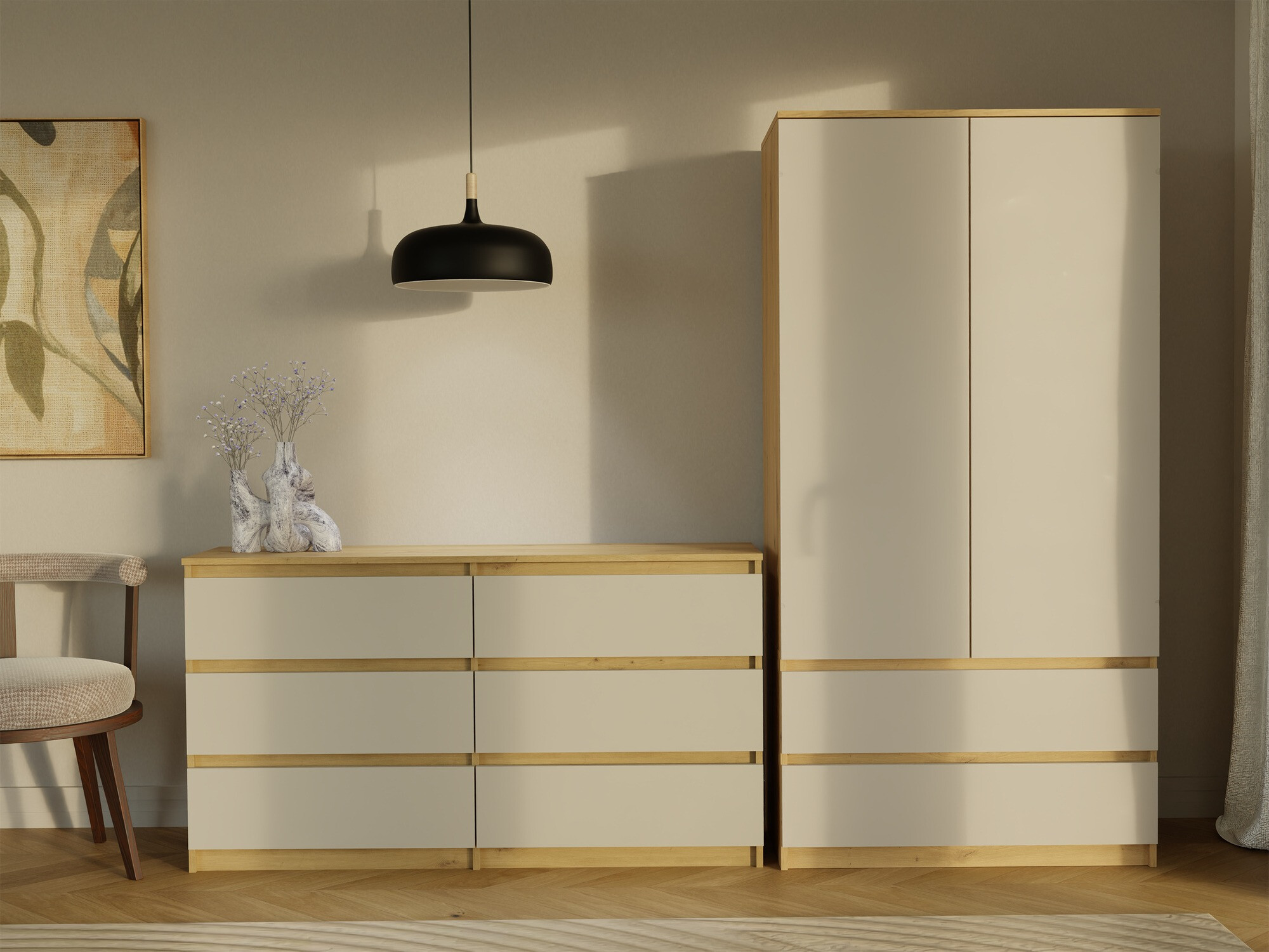 Kомод Elbvelu 102 (Artisan дуб + Кашемир)