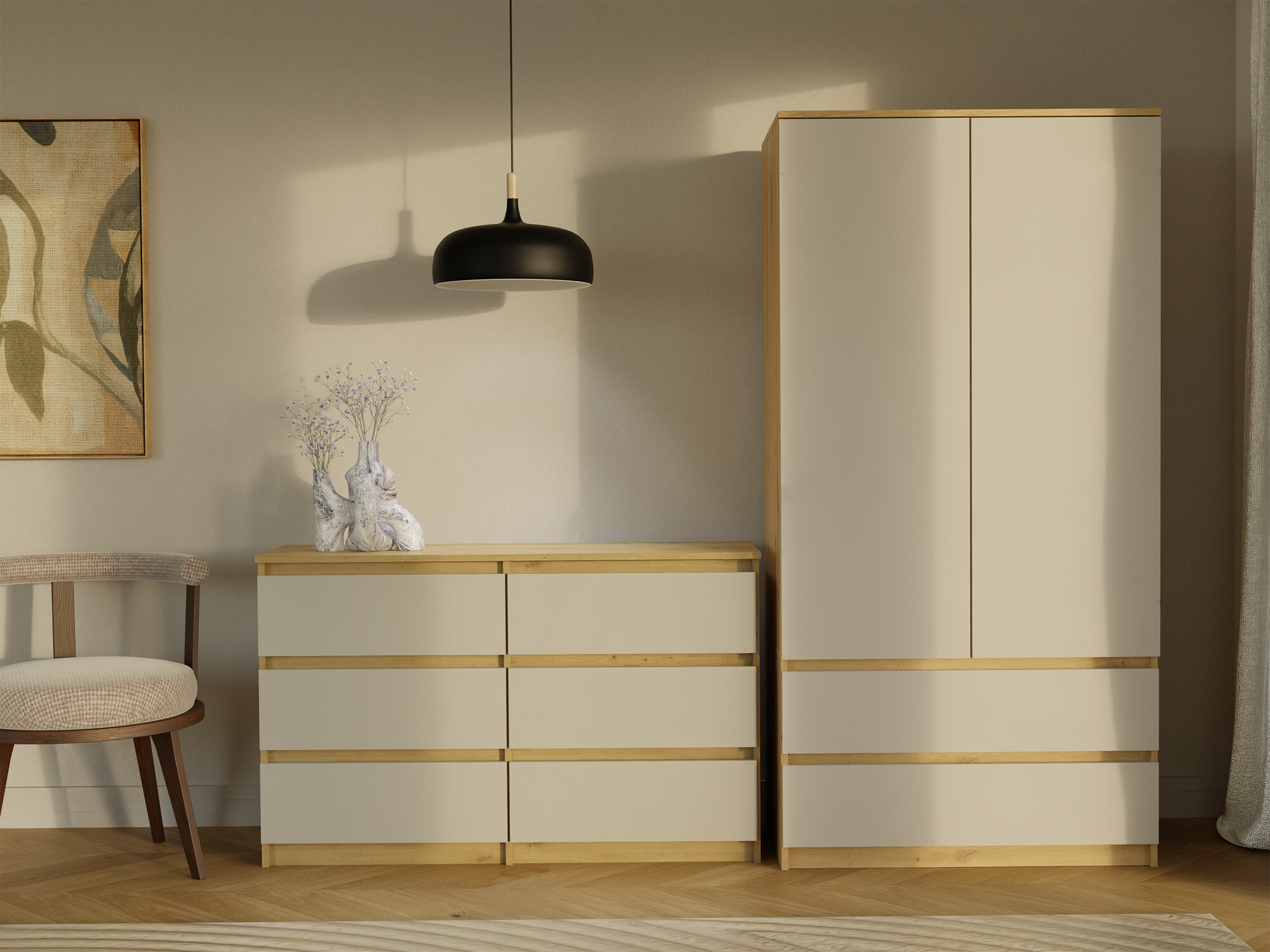 Kомод Elbvelu 103 (Artisan дуб + Кашемир)