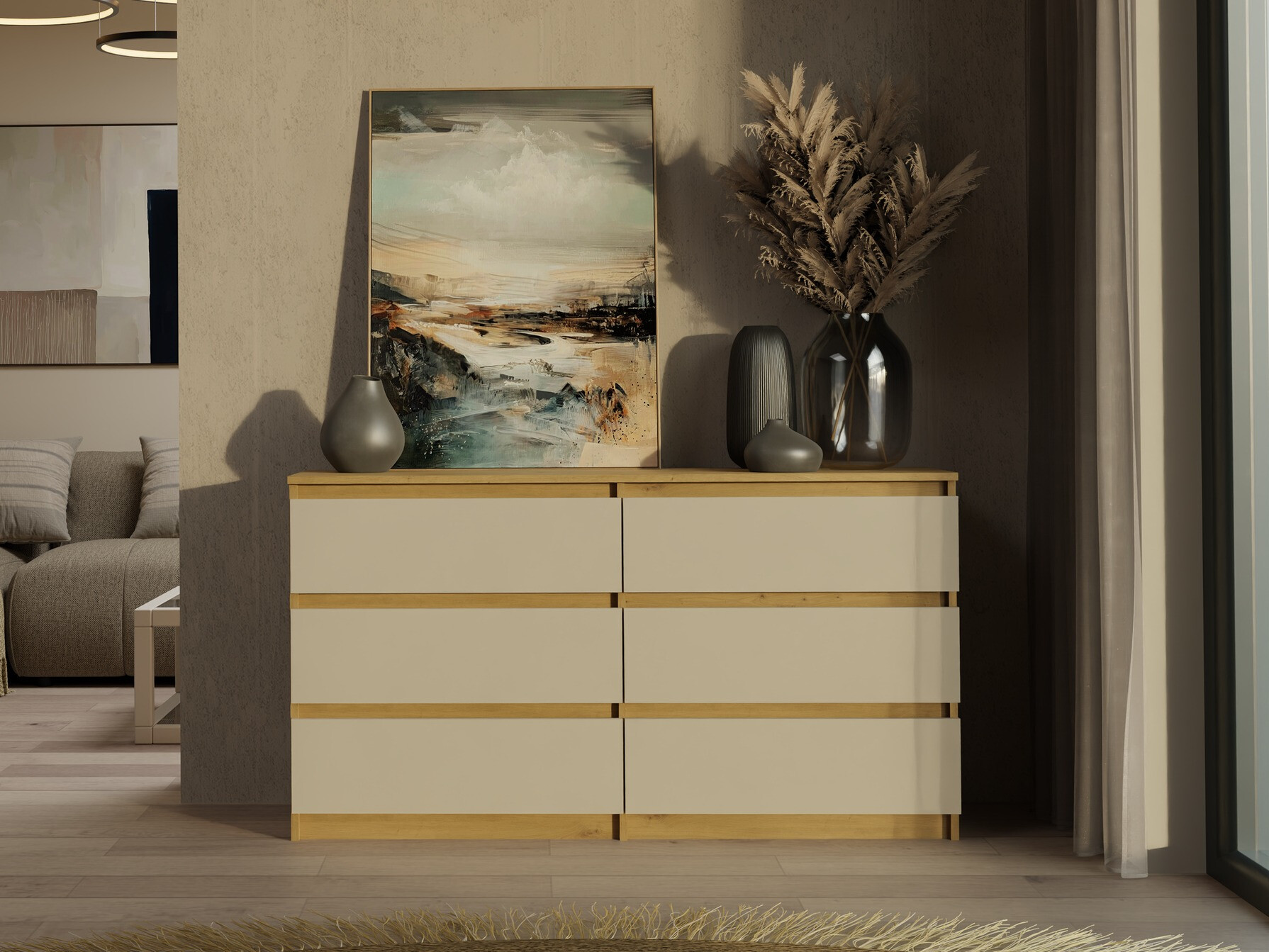 Kumode Elbvelu 102 (Artisan ozols + Kašmirs)