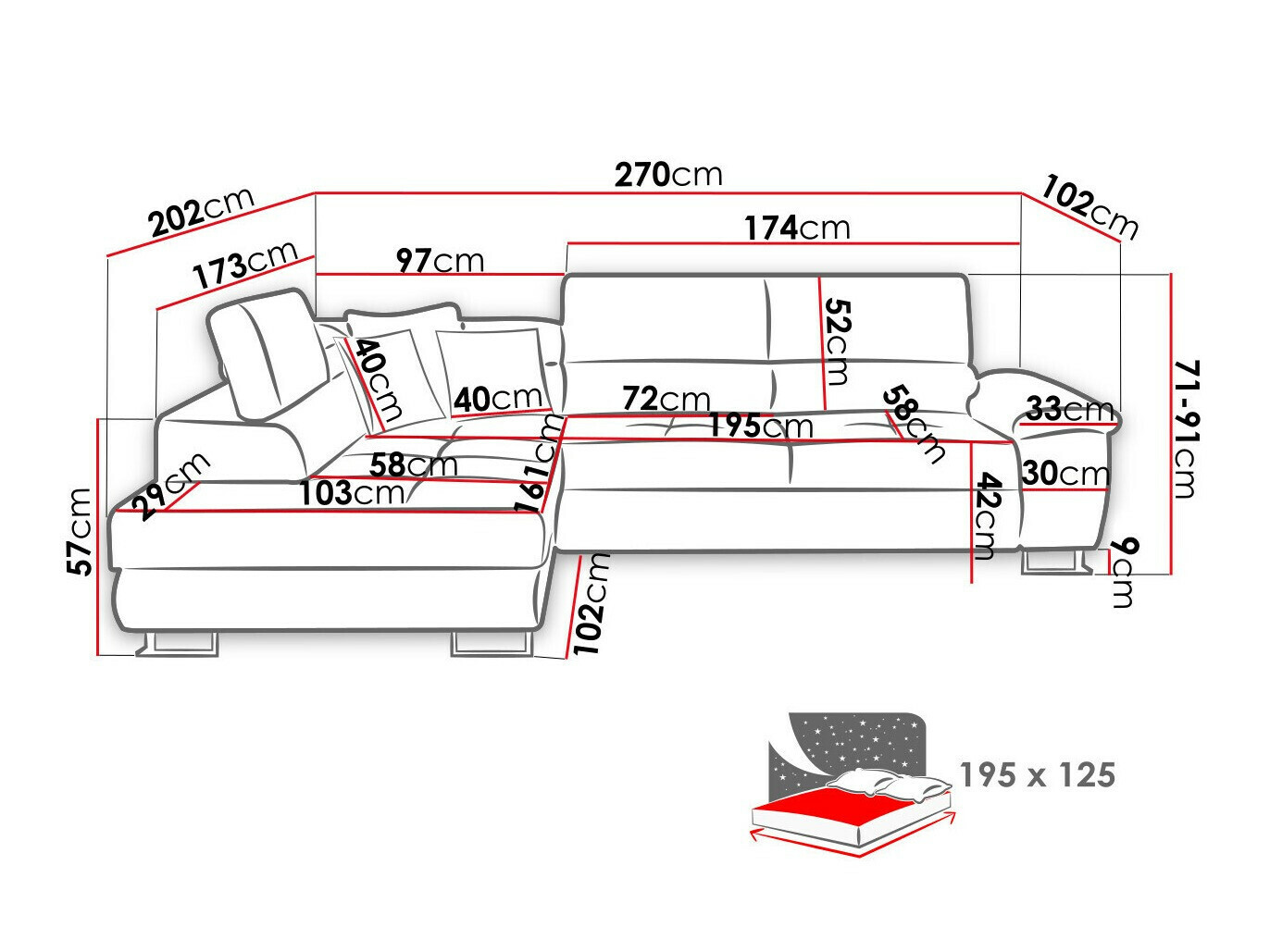 Stūra dīvāns Comfivo 166 (Kronos 19)