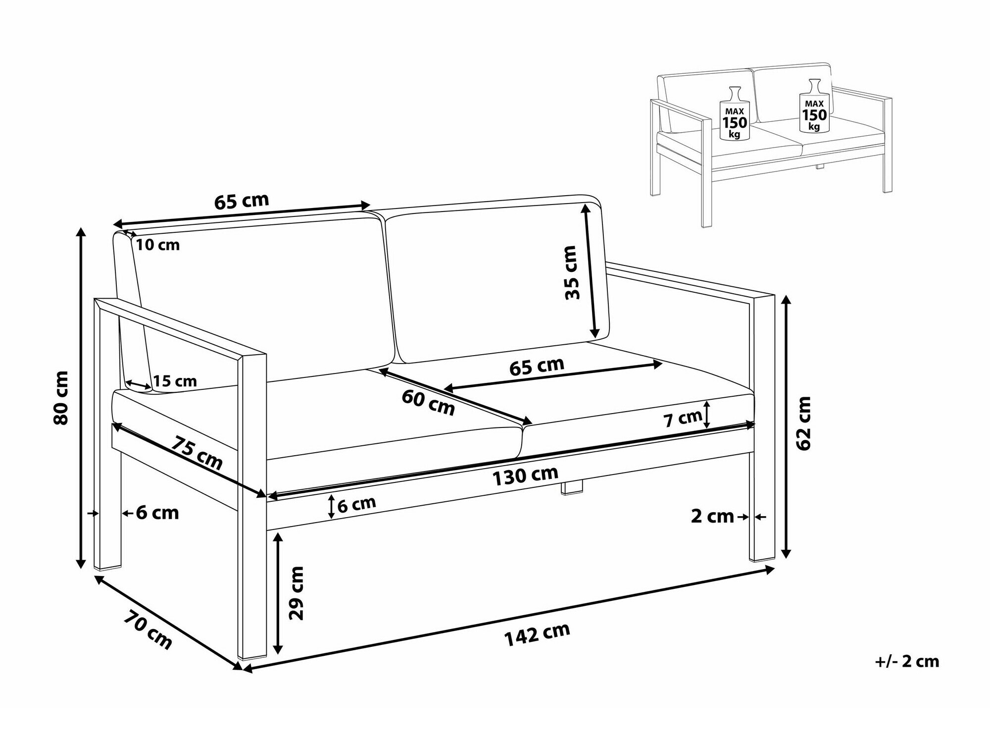 Dārza dīvāns Berwyn 2581 (Tumši pelēks)