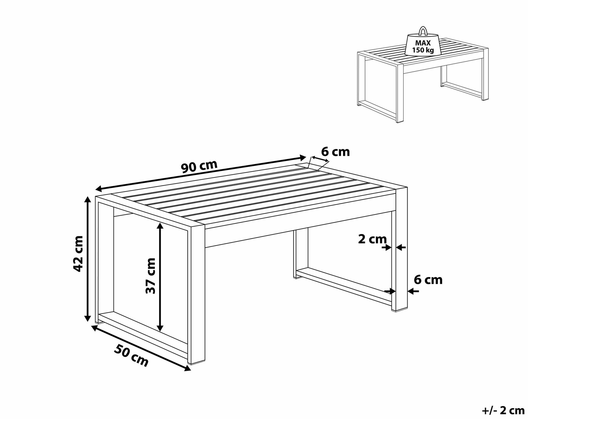 Dārza galdiņš Berwyn 2583 (Tumši pelēks)