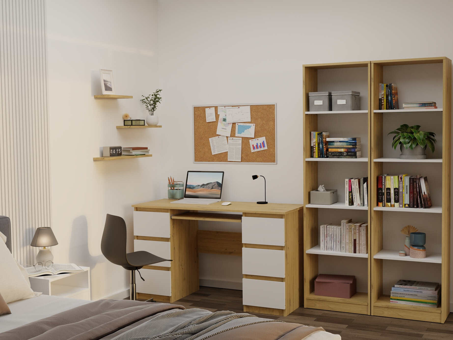 Plaukts Mandeville 188 (Artisan ozols + Balts)