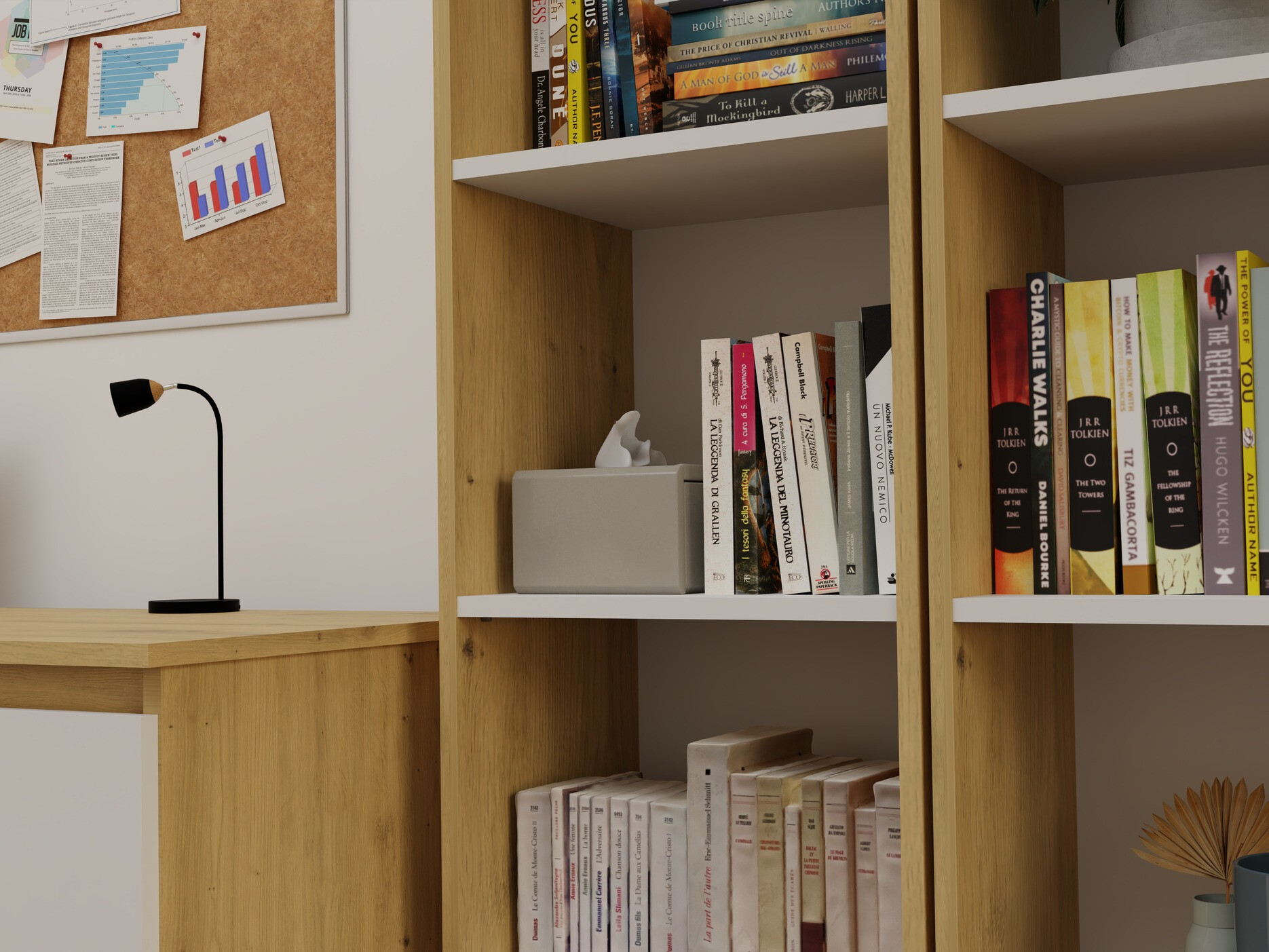 Стеллаж Mandeville 183 (Artisan дуб + Белый)