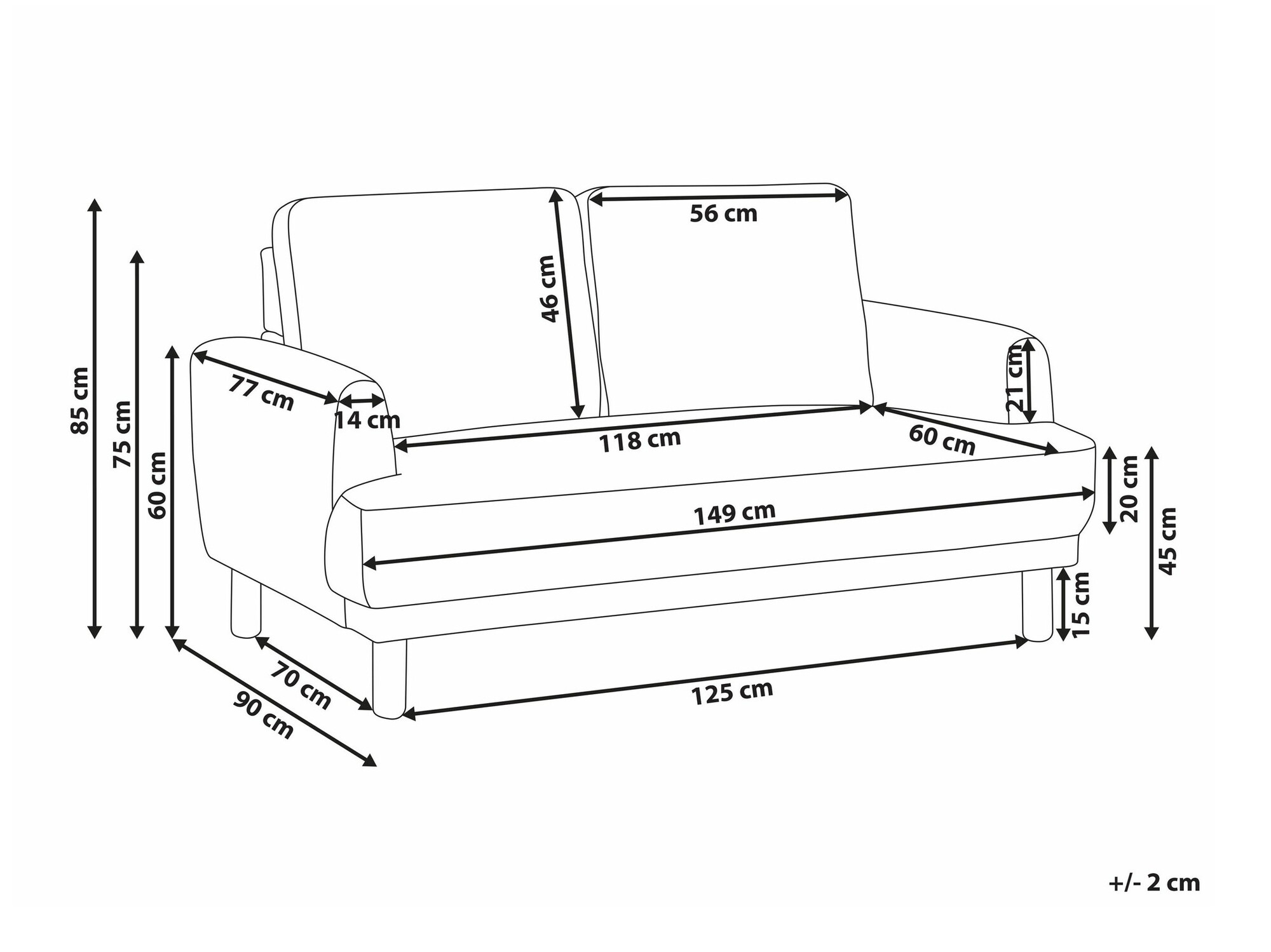Dīvāns Berwyn 2586 (Balts)