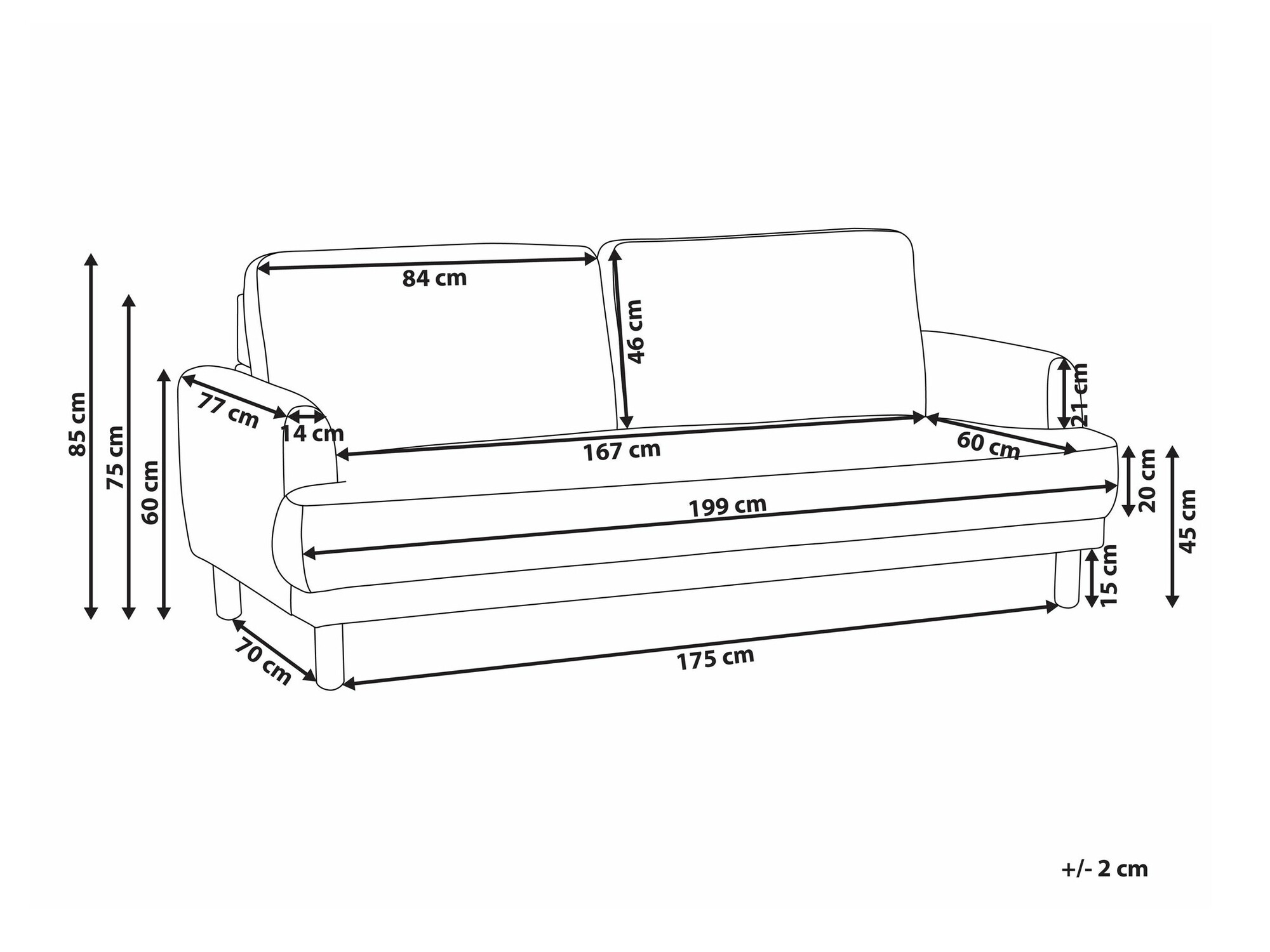 Dīvāns Berwyn 2587 (Krēms)