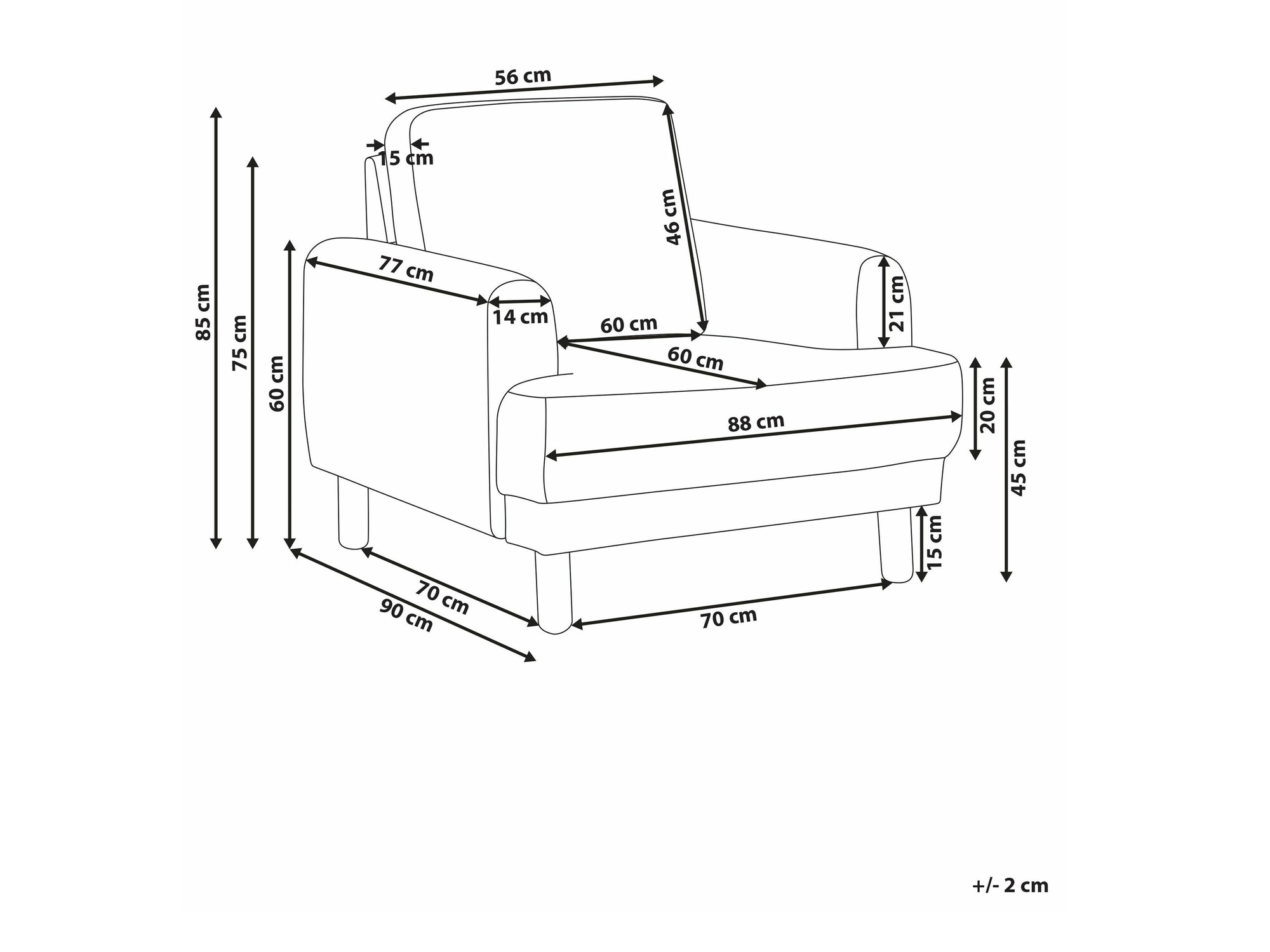 Krēsls Berwyn 2585 (Balts)