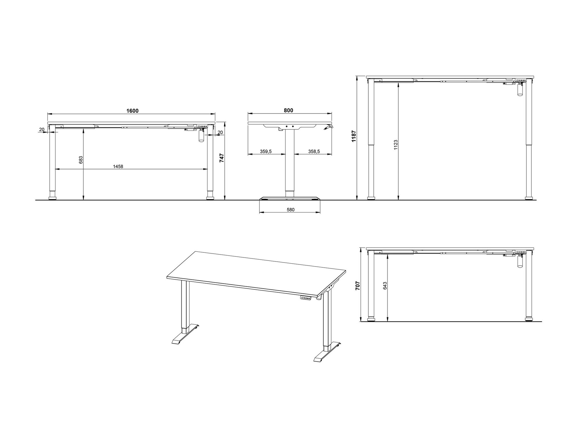 Mājas biroja komplekts Solaro 105 (Grafīts)