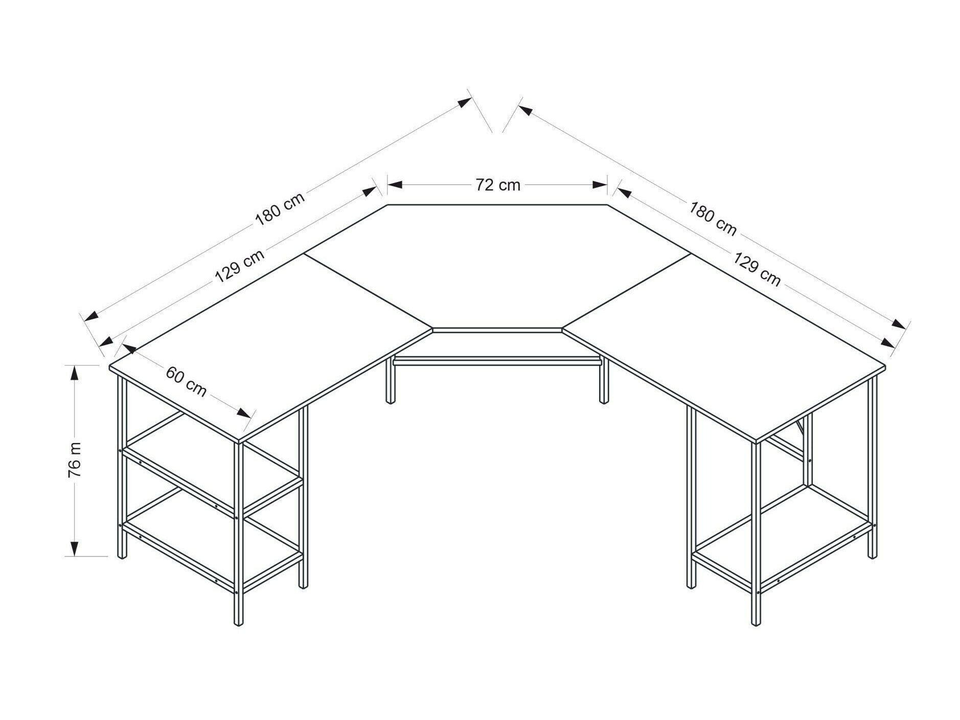 Stūra rakstāmgalds Kailua 2461