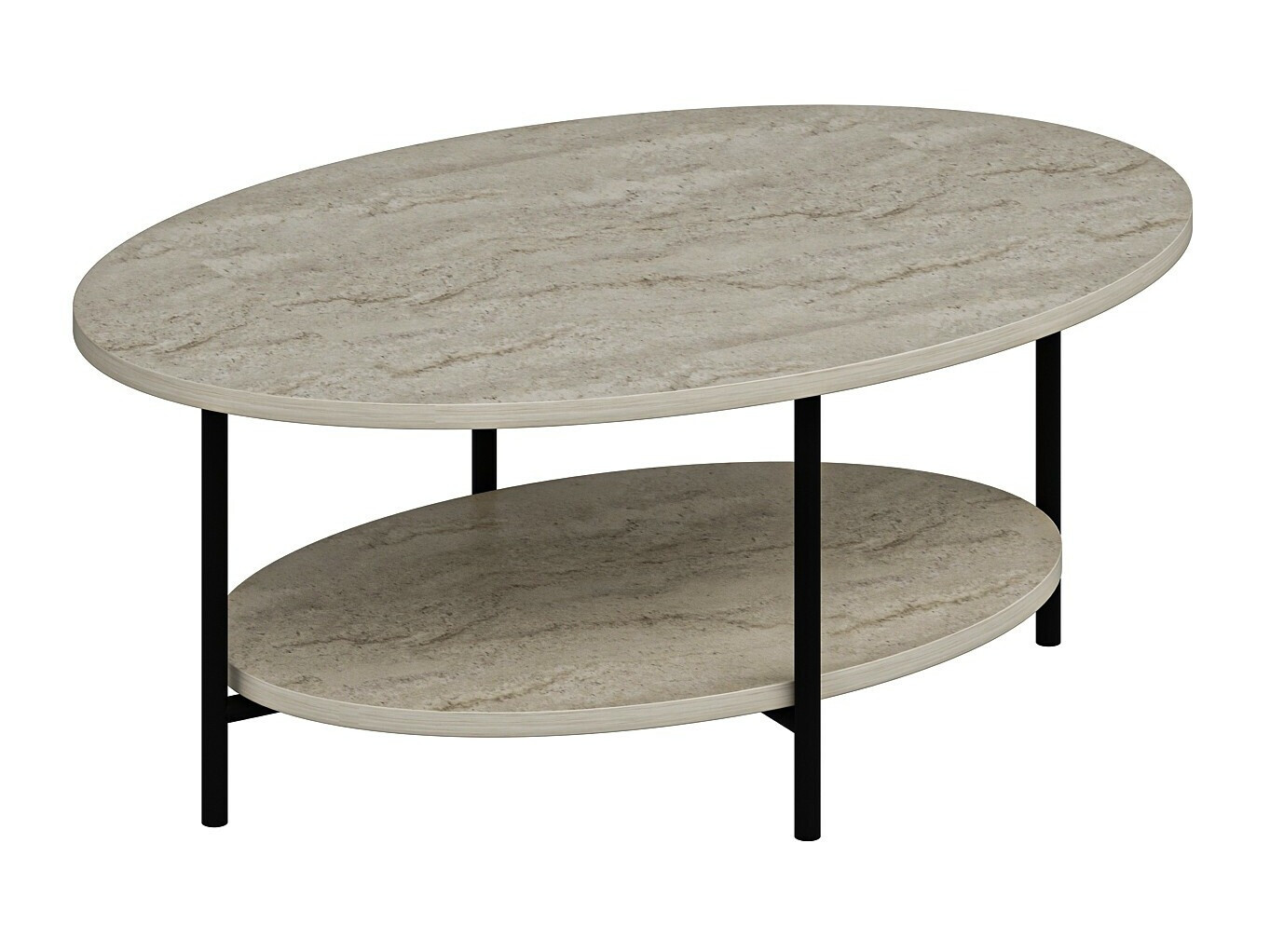 Журнальный столик Kailua 2460 (Чёрный + Светлый Travertine)