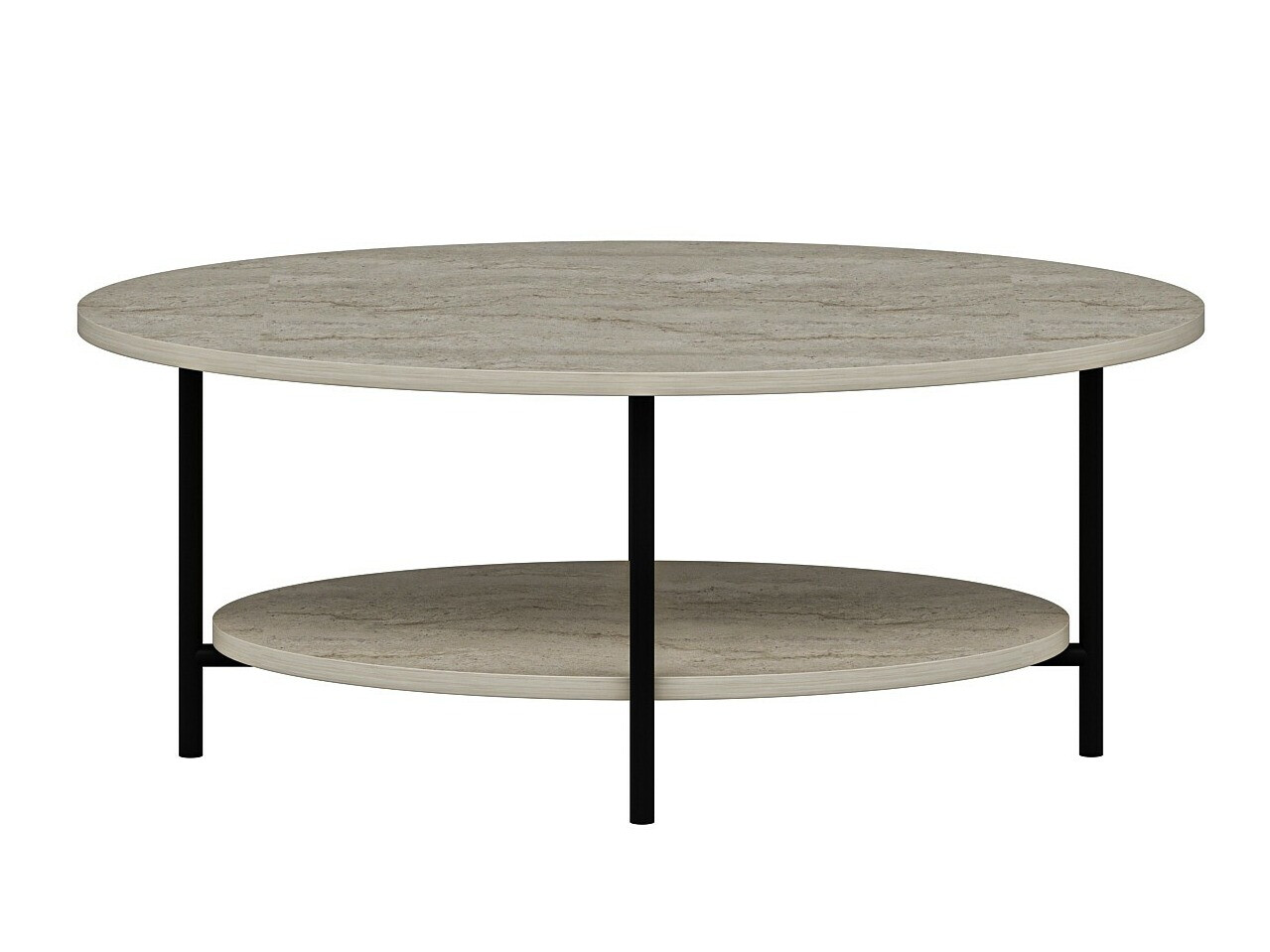 Журнальный столик Kailua 2460 (Чёрный + Светлый Travertine)