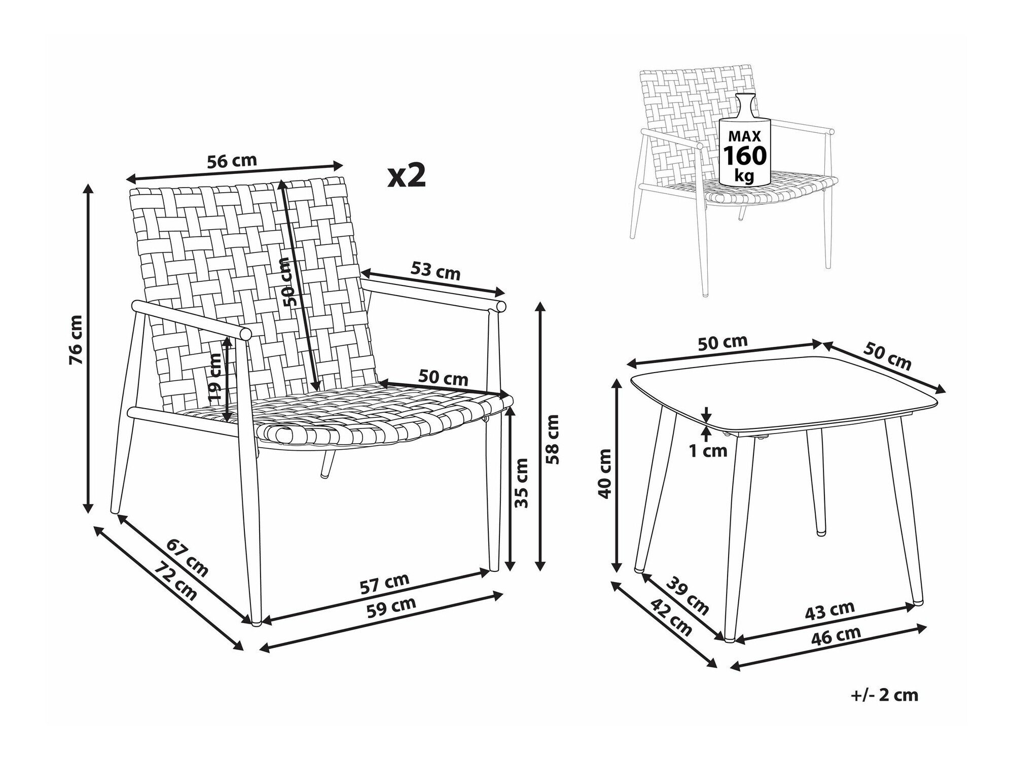 Balkona komplekts Berwyn 2589