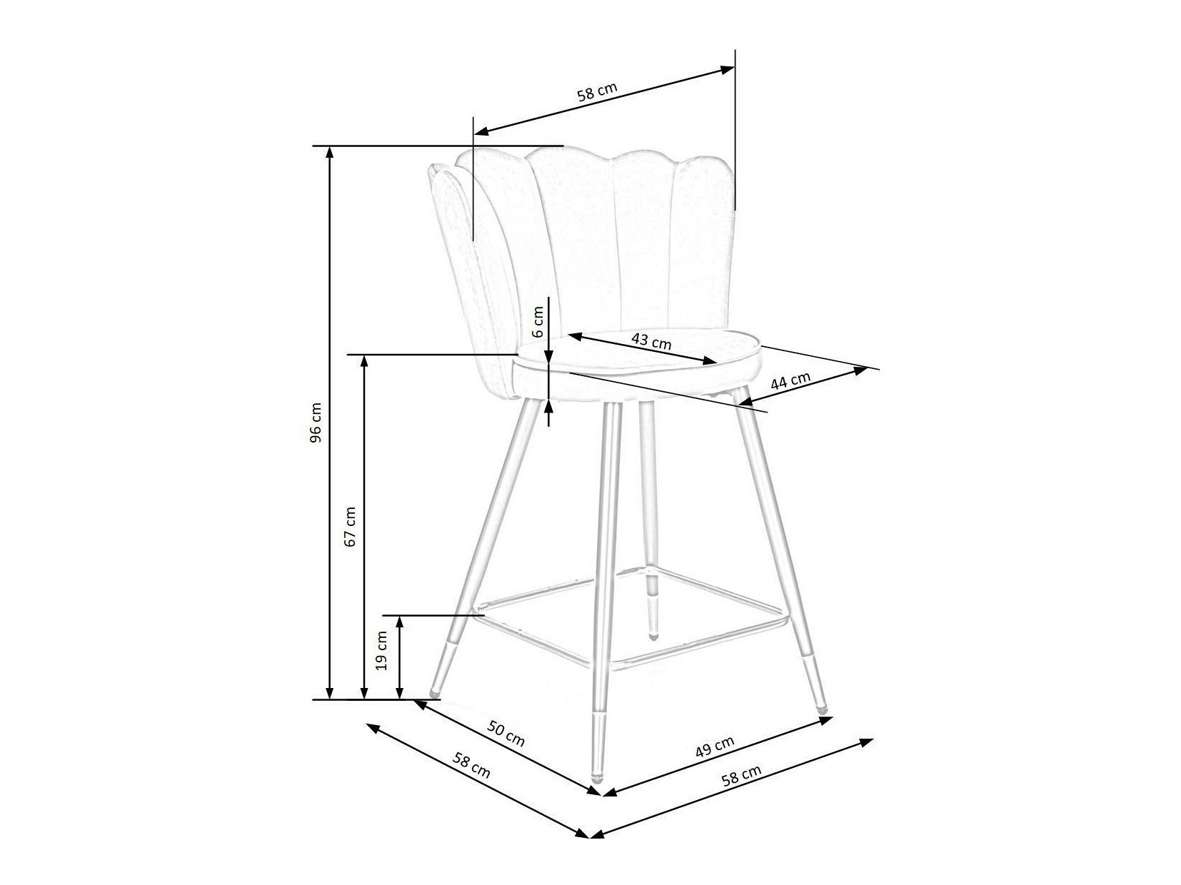 Барный стул Houston 1287 (Серый)