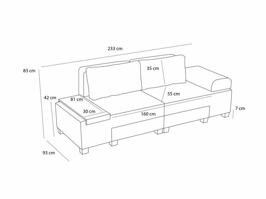 Dīvāns gulta Altadena 602