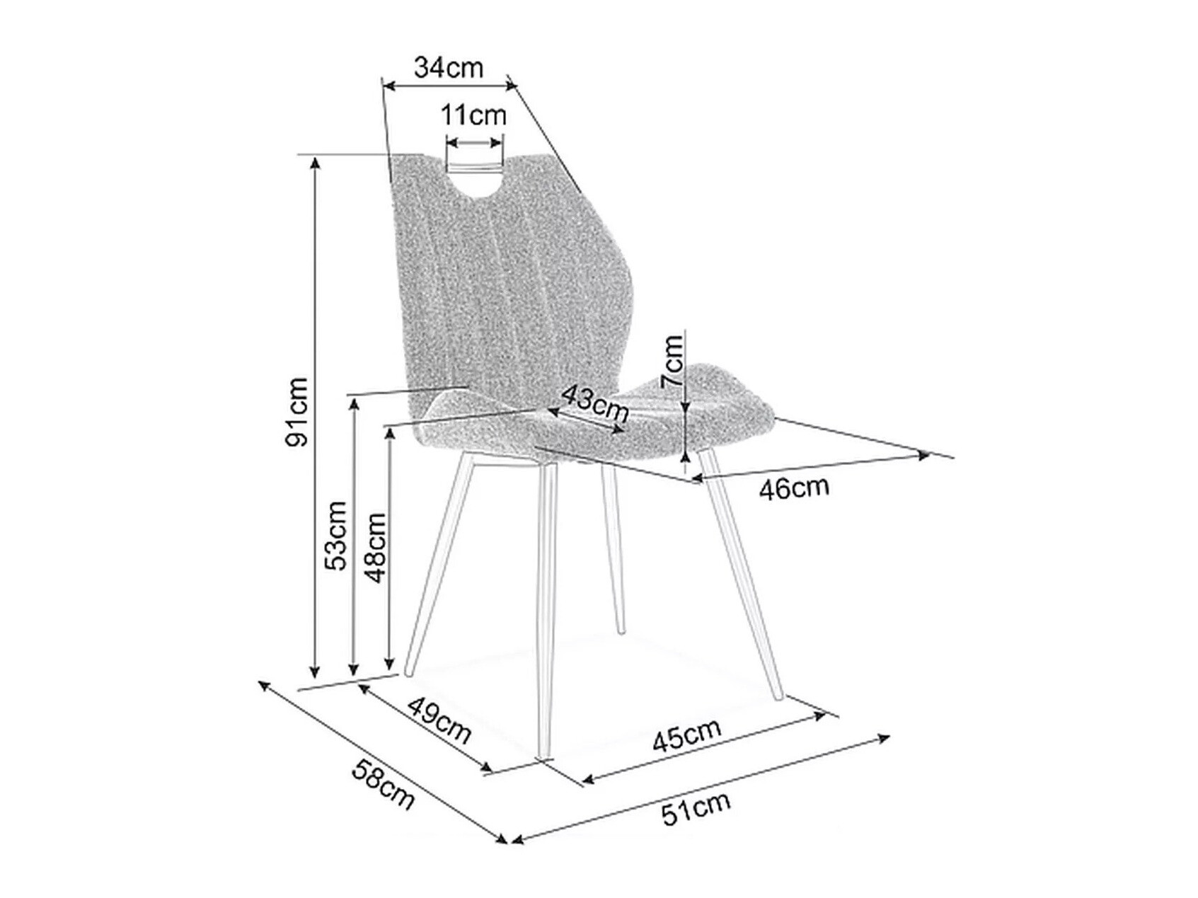 Krēsls Detroit 716 (Dzeltens)