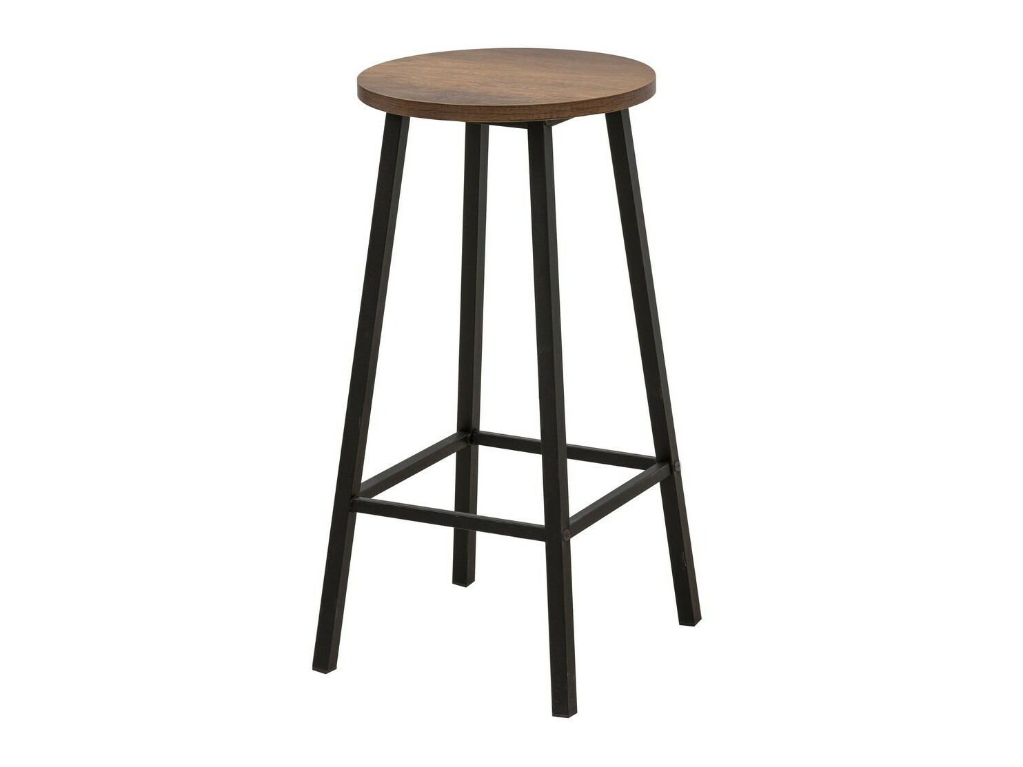 Низкий барный стул Kailua 2462 (Чёрный + Темное дерево)